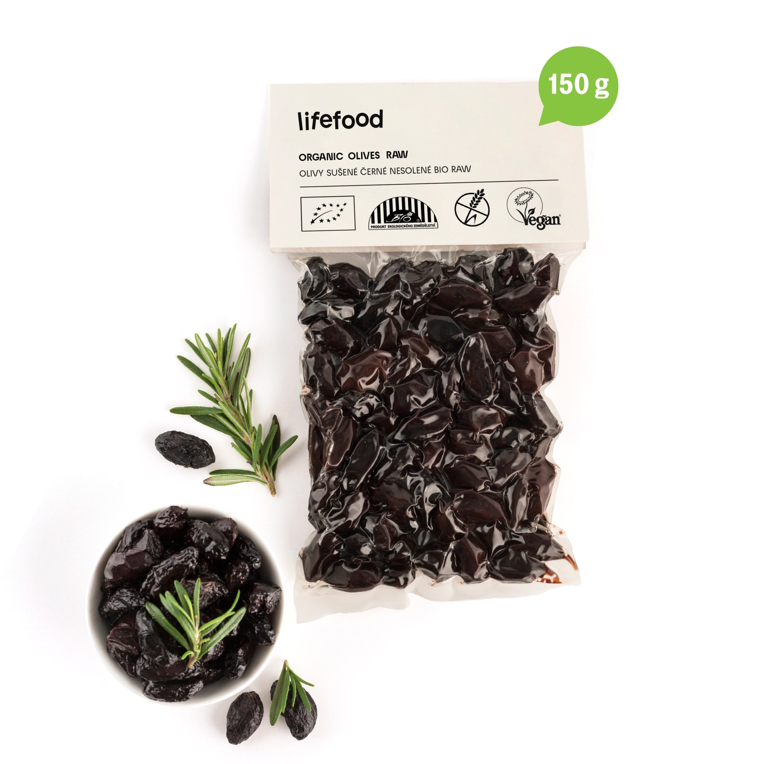 Olivy Botija černé sušené bez pecek RAW 150 g BIO   LIFEFOOD Lifefood