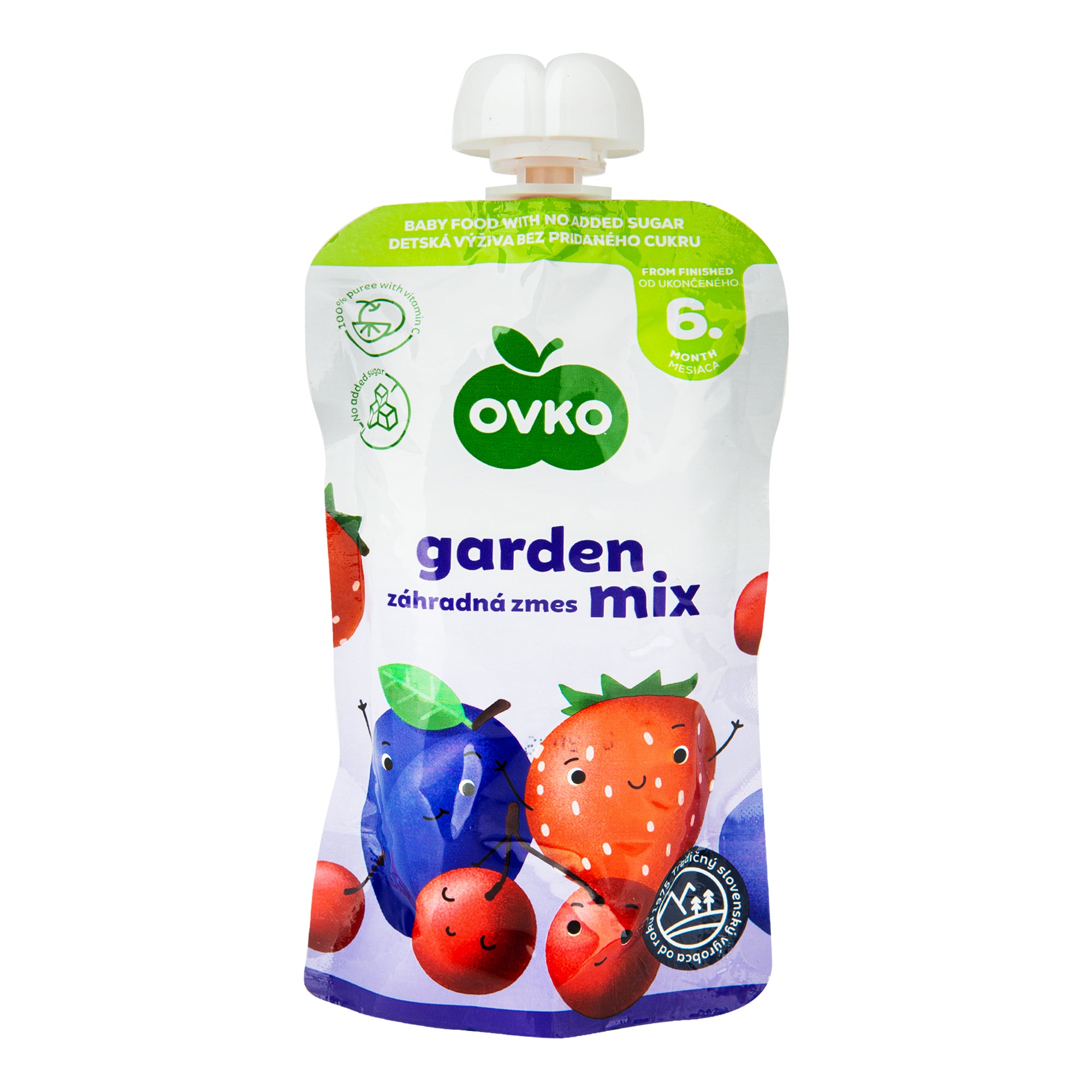 Příkrm ovocné pyré zahradní směs mix - kapsička 120 g   OVKO Novofruct