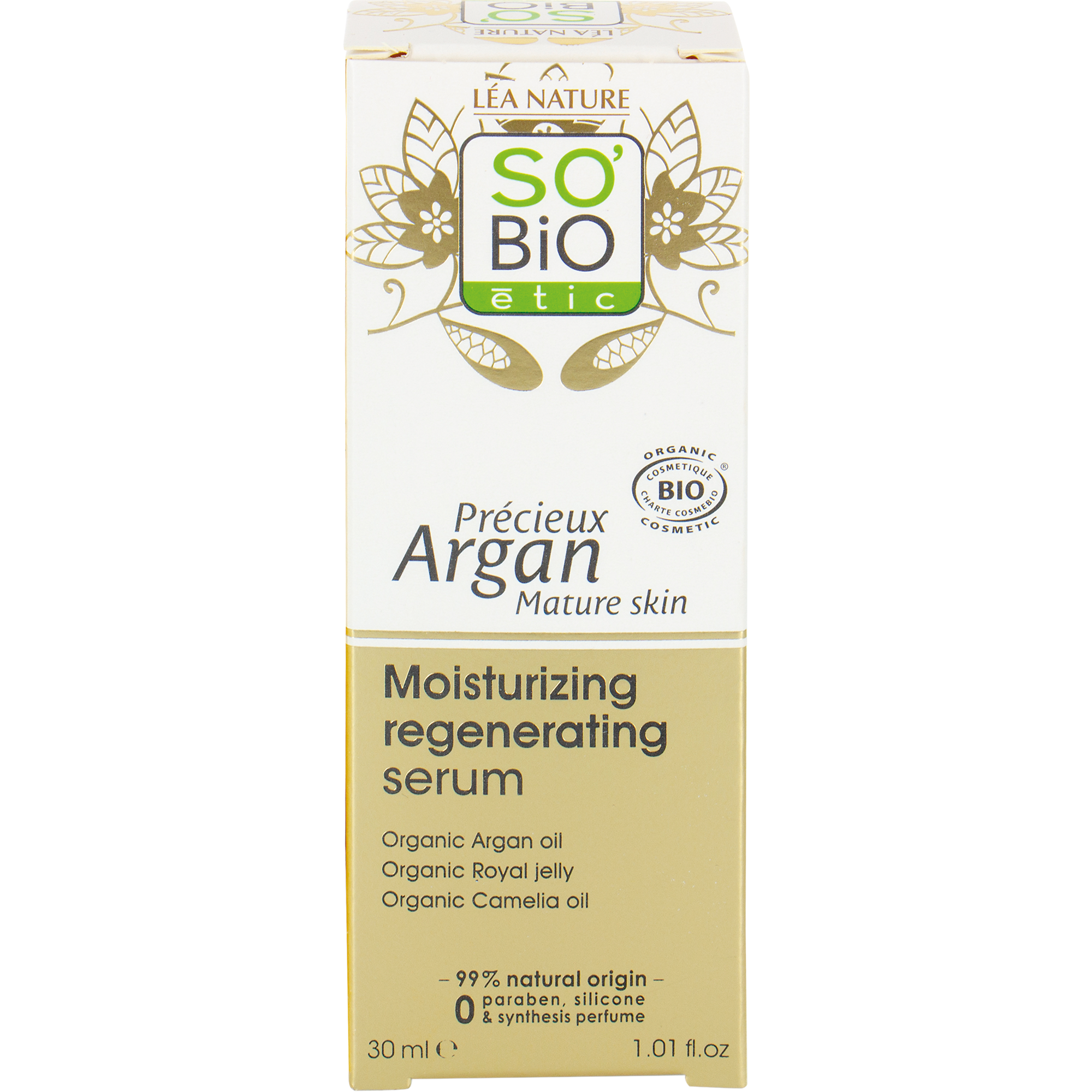 SO’BiO étic Anti-Age Precieux Argan Sérum hydratační a regenerační GOLD BIO (30 ml) - s kyselinou hyaluronovou SO’BiO