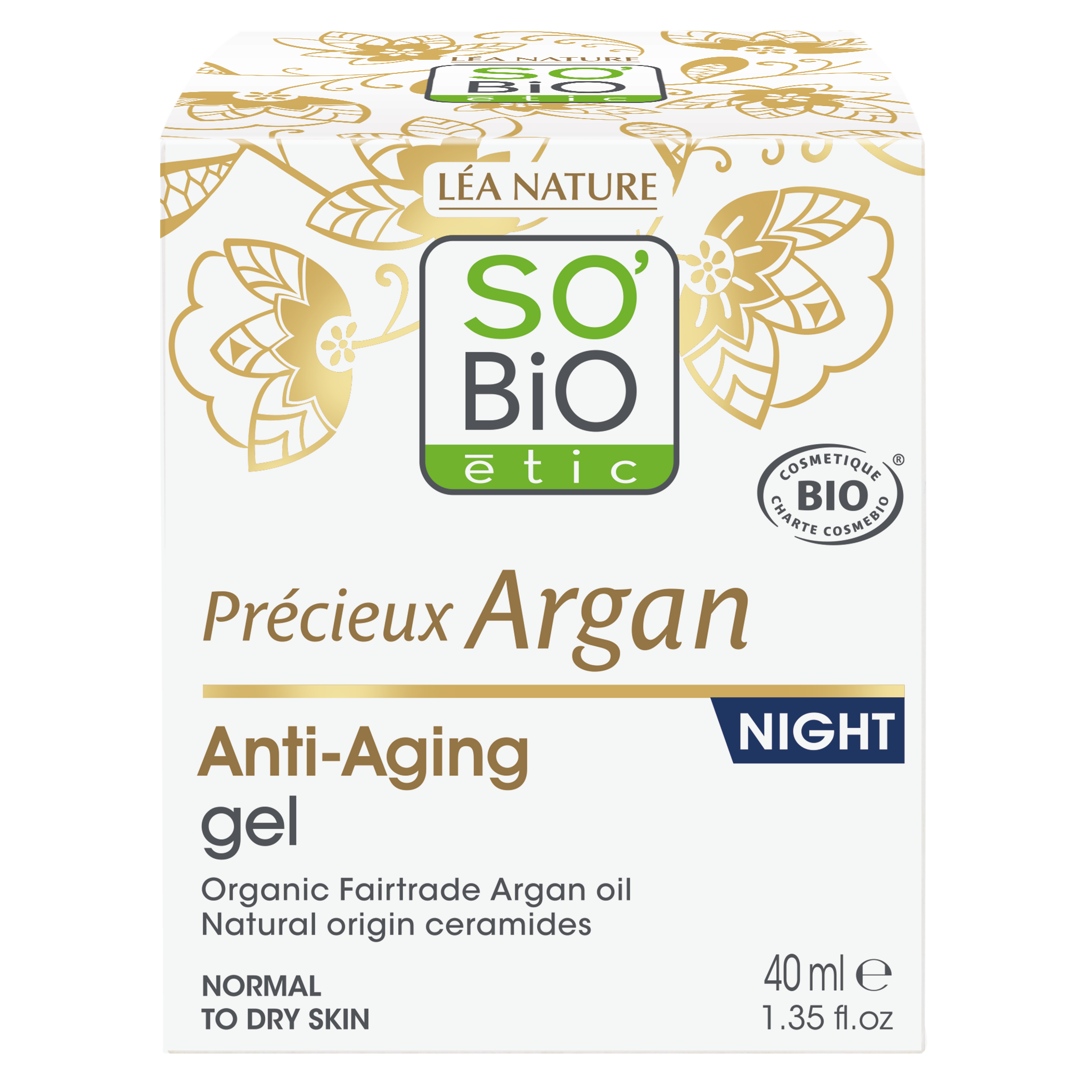 SO’BiO étic Anti-age Precieux Argan Gel noční BIO (50 ml) - regeneruje a vyhlazuje pleť SO’BiO