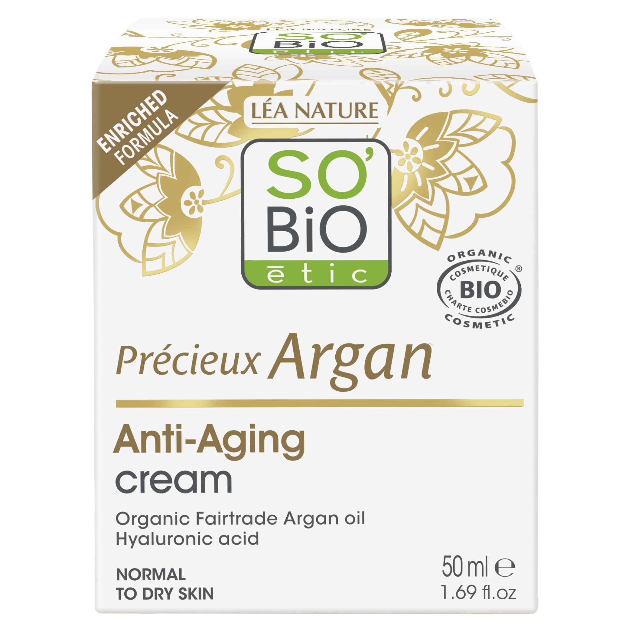 SO’BiO étic Anti-age Precieux Argan Krém denní BIO (50 ml) - hydratuje