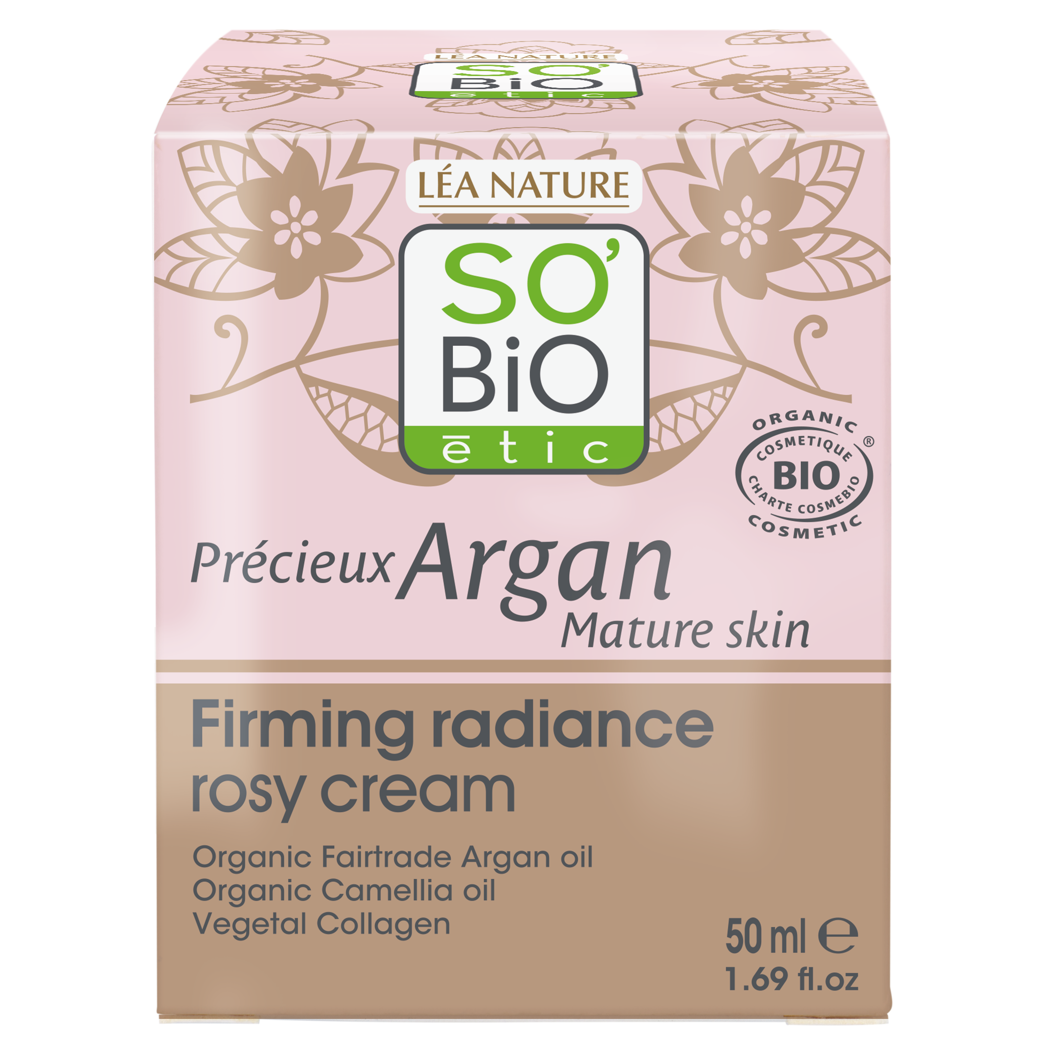 SO’BiO étic Anti-age Precieux Argan Krém růžový denní pro zpevnění GOLD BIO (50 ml) - zpevňuje a rozjasňuje pleť SO’BiO