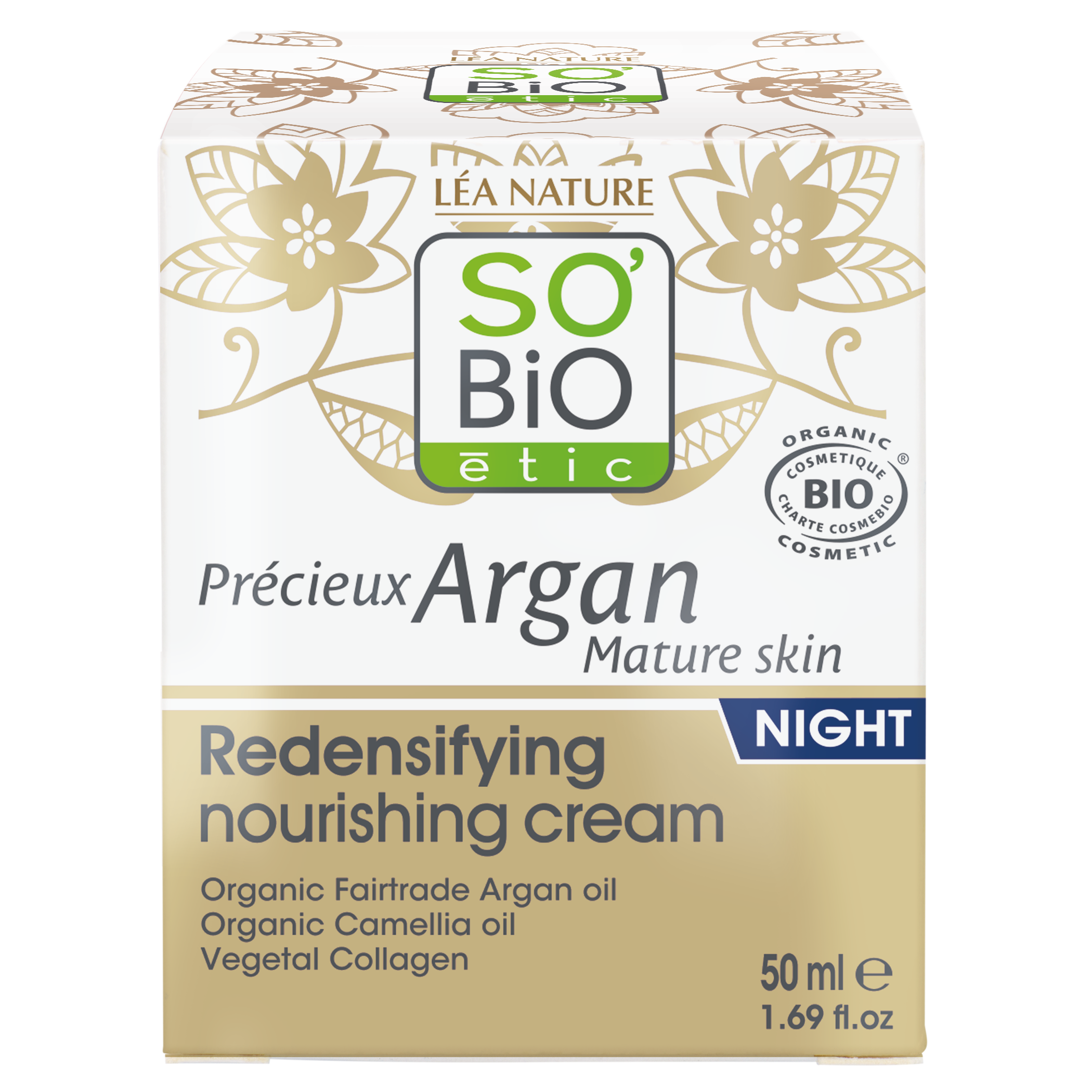 SO’BiO étic Anti-age Precieux Krém noční výživný a zpevňující GOLD BIO (50 ml) - ideální pro zralou pleť SO’BiO