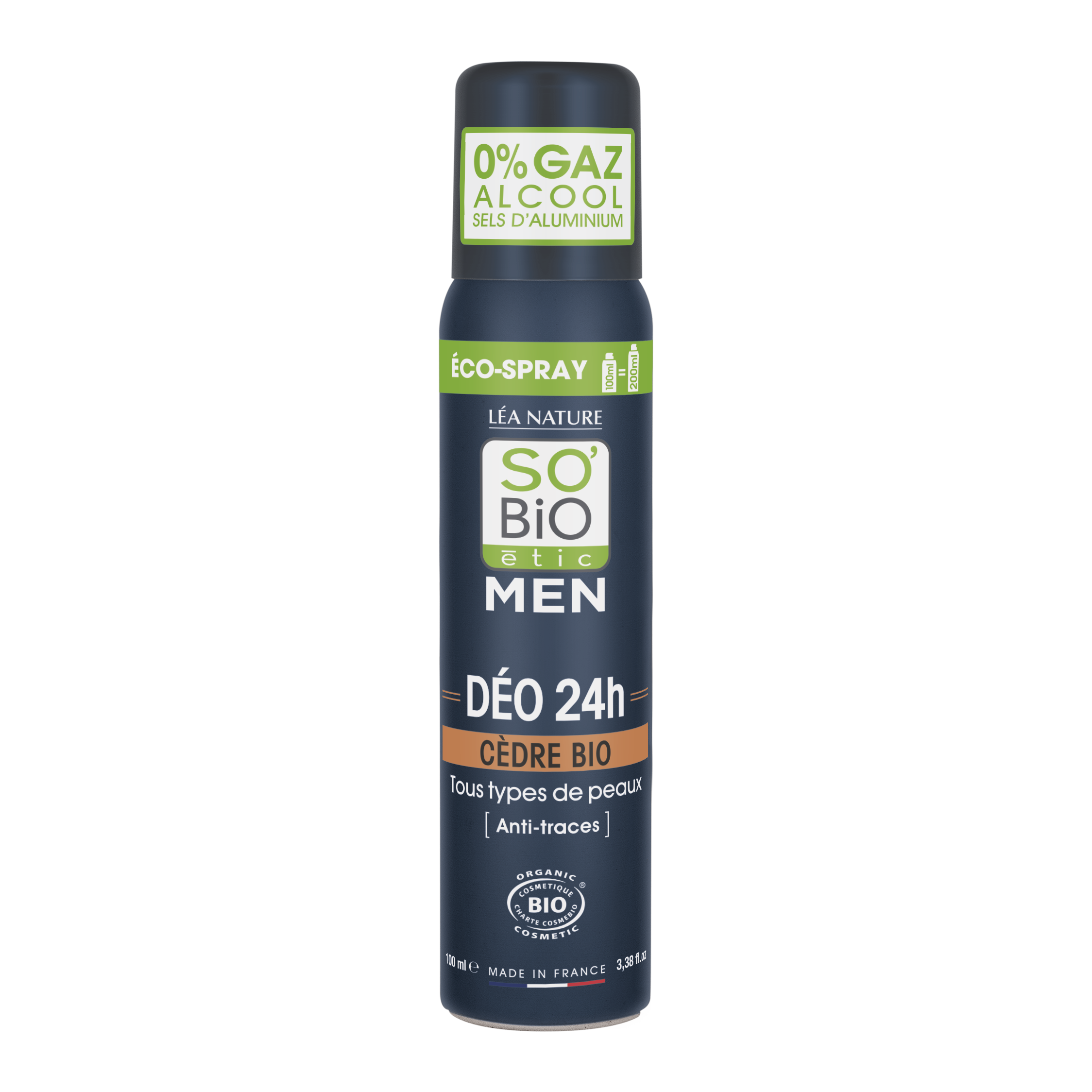 SO’BiO étic Deodorant přírodní ECO SPRAY 24h MEN - cedr BIO (100 ml) - účinný až 24 hodin SO’BiO