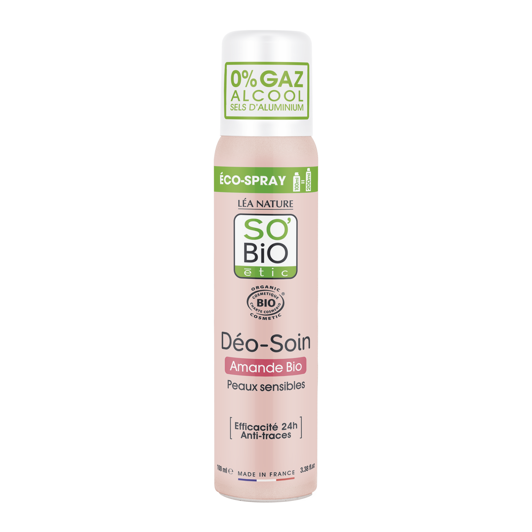 SO’BiO étic Deodorant přírodní ECO SPRAY 24h - mandle BIO (100 ml) - účinný až 24 hodin SO’BiO
