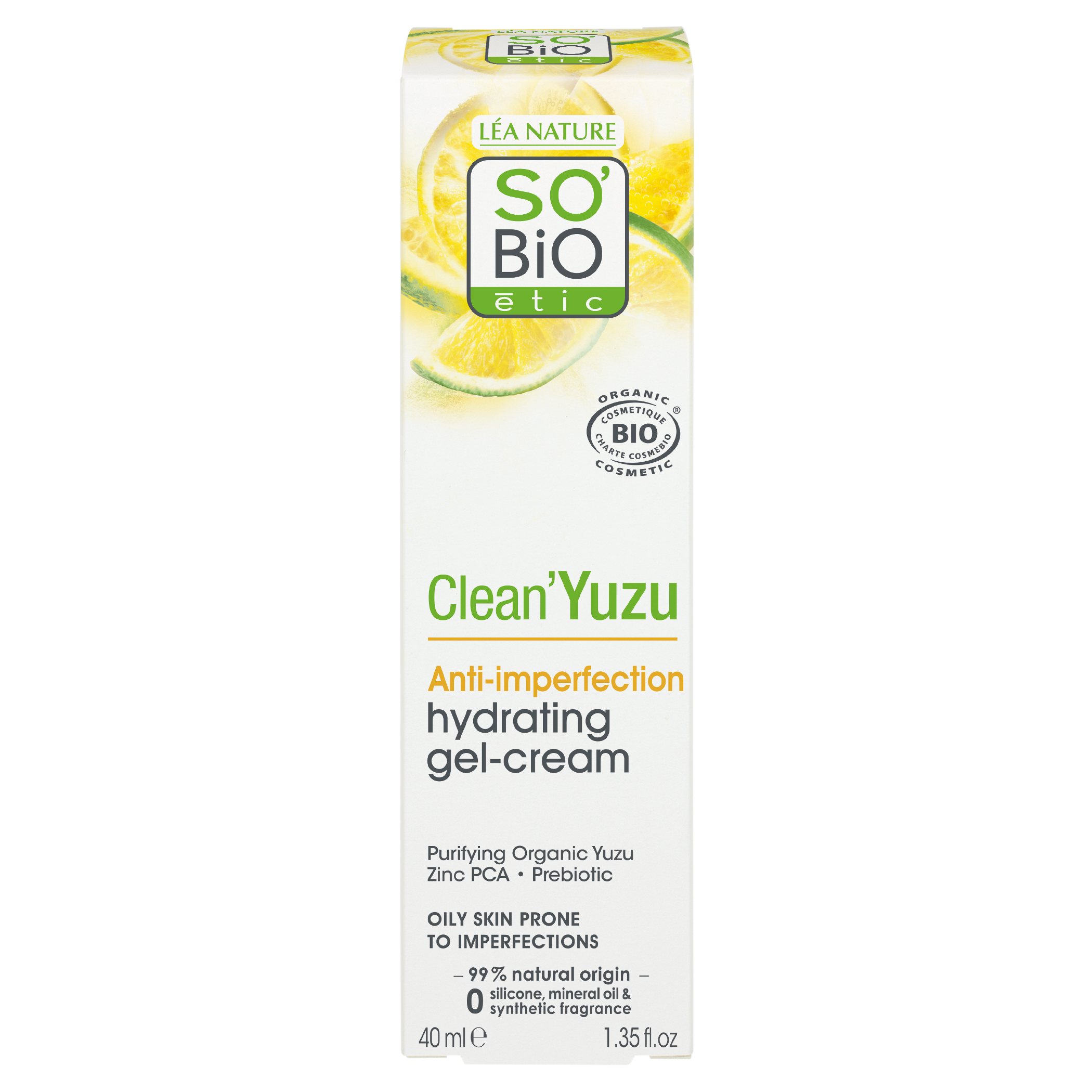 SO’BiO étic Gel-krém pleťový hydratační - Clean Yuzu BIO (40 ml) - ideální pro mastnou pleť SO’BiO