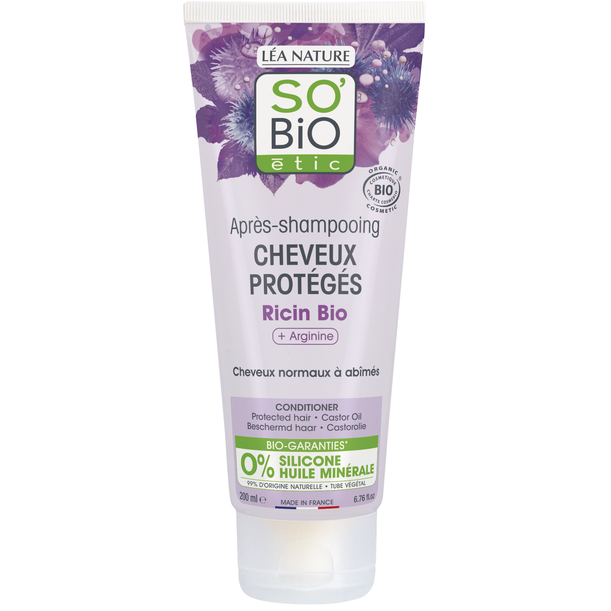 SO’BiO étic Kondicionér ochranný s ricinem a argininem BIO (200 ml) - pro normální až poškozené vlasy SO’BiO