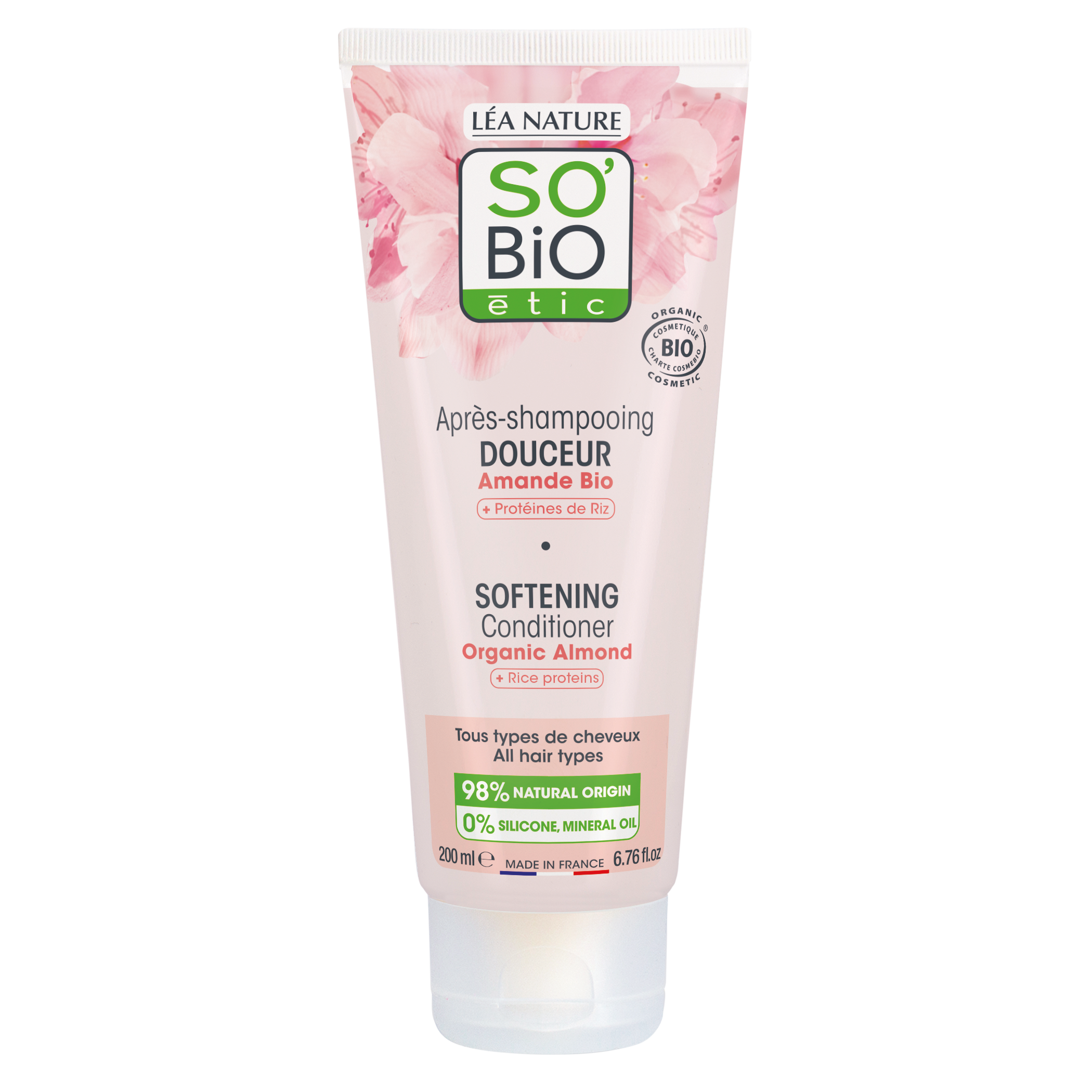 SO’BiO étic Kondicionér vlasový s mandlovým mlékem a rýžovými proteiny BIO (200 ml) - pro všechny typy vlasů SO’BiO