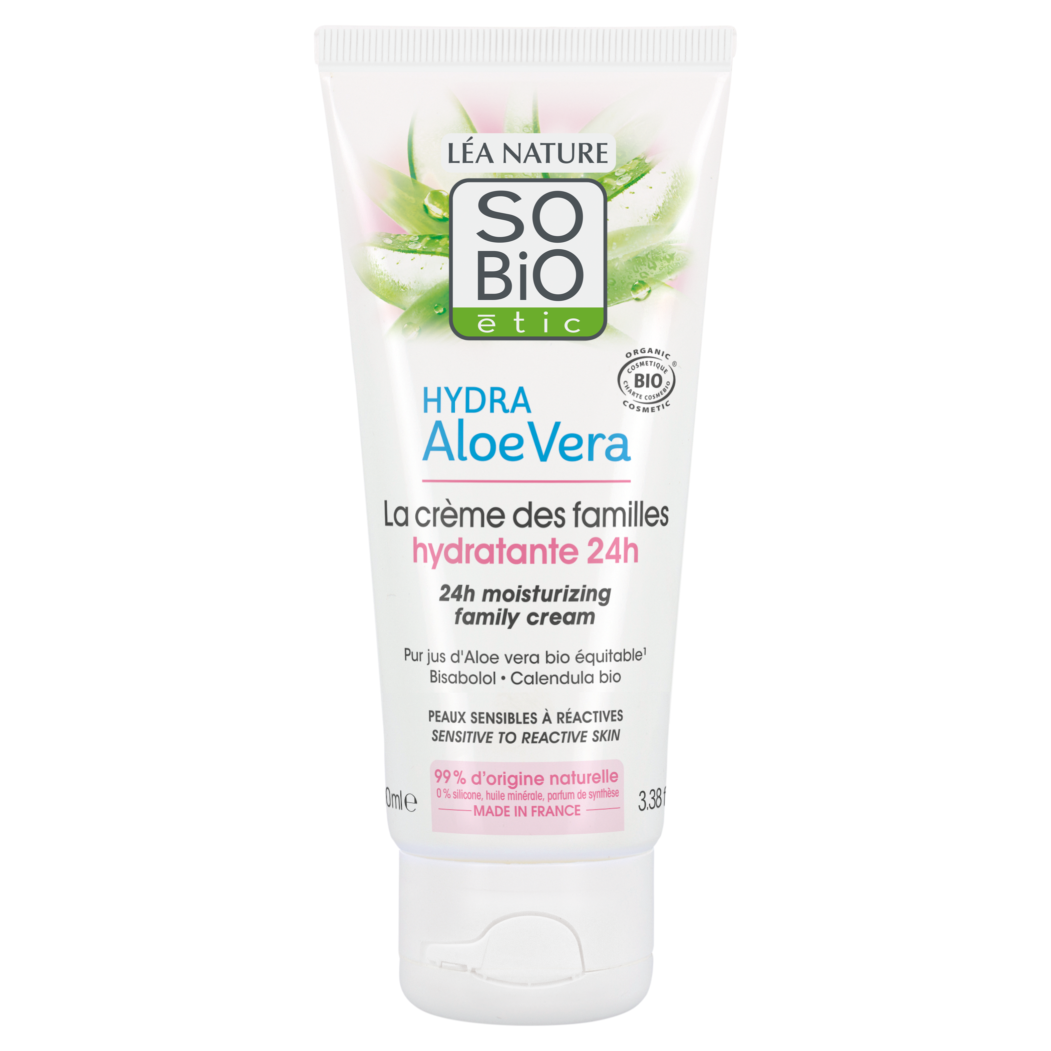 SO’BiO étic Krém hydratační hypoalergenní s Aloe vera pro celou rodinu BIO (100 ml) - hydratuje