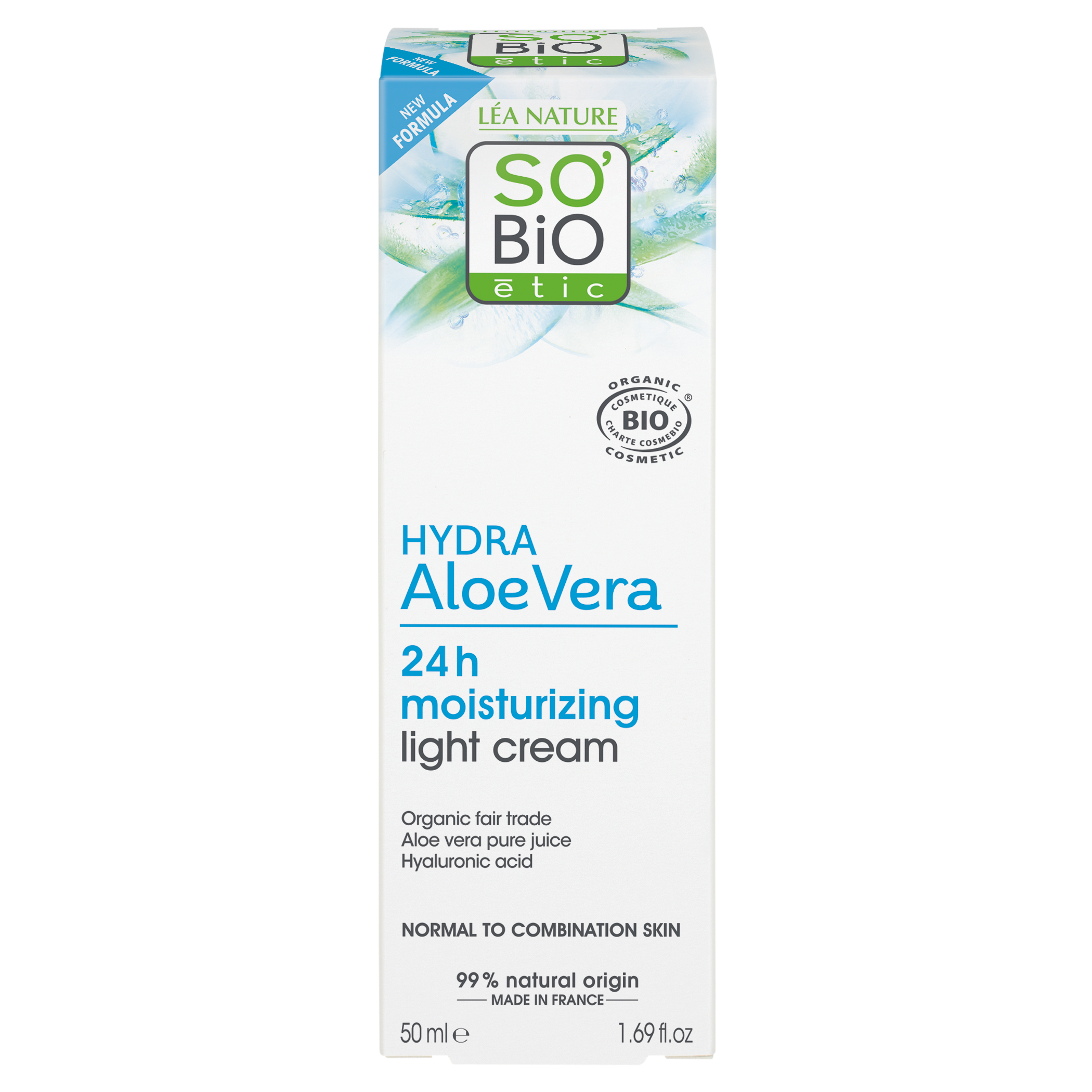 SO’BiO étic Krém lehce hydratující denní s Aloe Vera BIO (50 ml) - s kyselinou hyaluronovou SO’BiO
