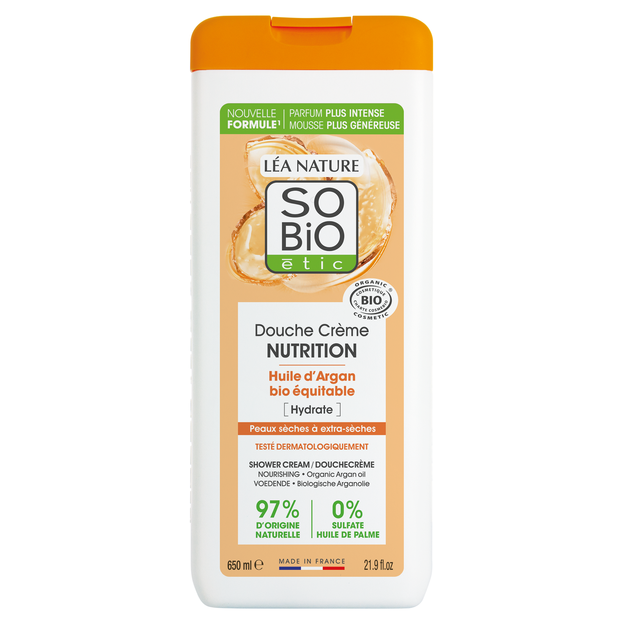 SO’BiO étic Krém sprchový NUTRITION s arganovým olejem BIO (650 ml) - ideální pro suchou pokožku SO’BiO