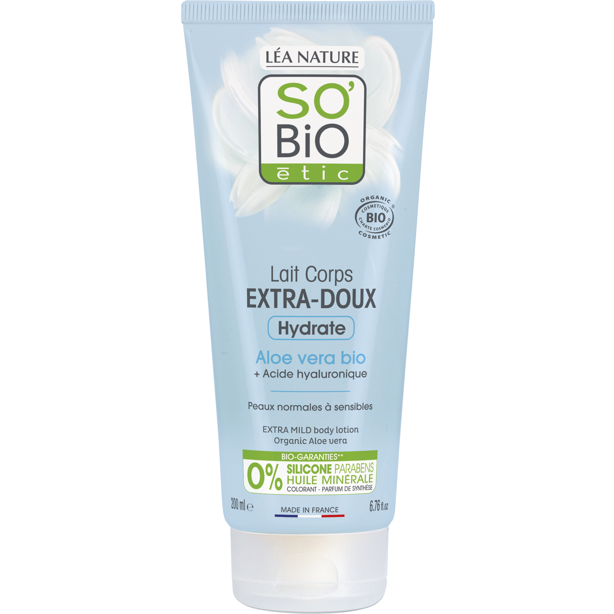 SO’BiO étic Mléko tělové extra hydratační s Aloe vera a hyaluronem BIO (200 ml) - s kyselinou hyaluronovou SO’BiO