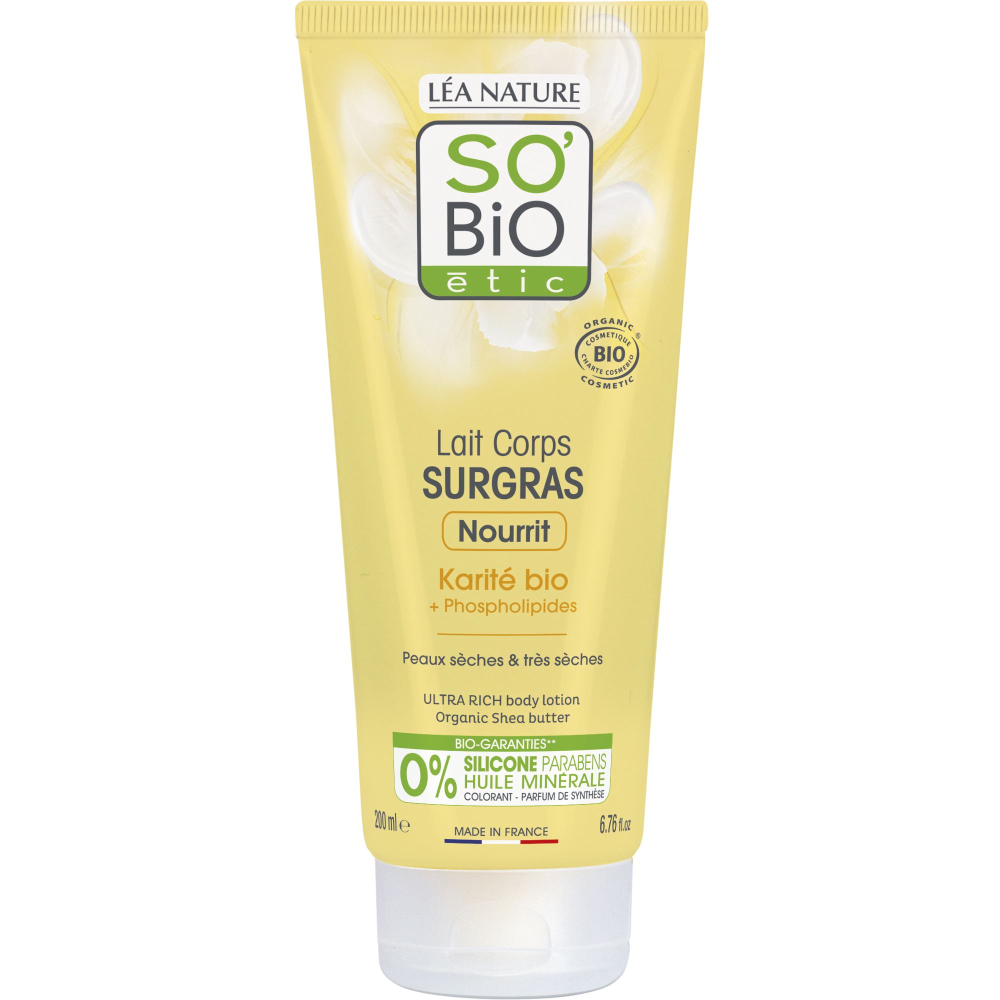 SO’BiO étic Mléko tělové ultra výživné s karité BIO (200 ml) - ideální pro suchou pokožku SO’BiO