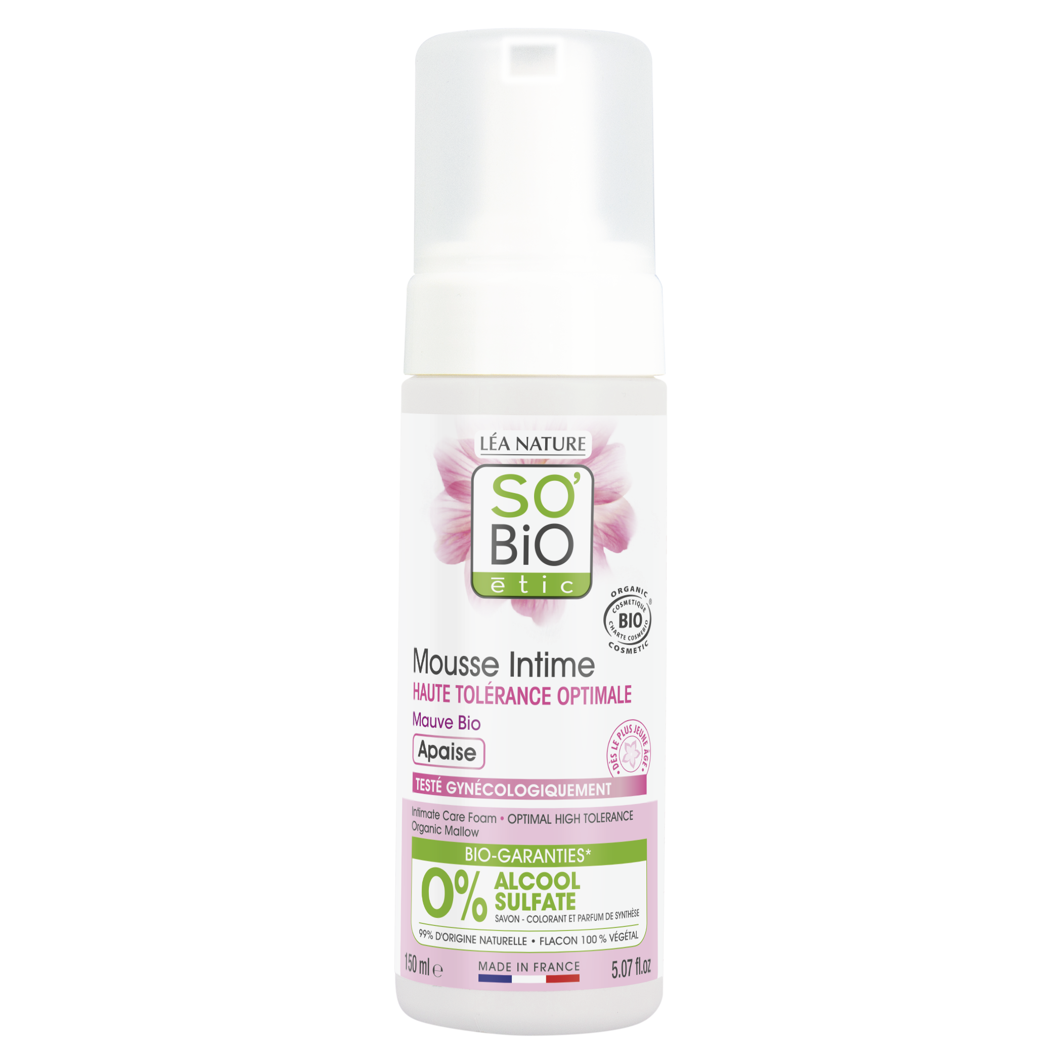 SO’BiO étic Pěna mycí pro intimní hygienu hypoalergenní BIO (150 ml) - s výtažkem ze slézu obecnéhoideální pro suchou pokožku SO’BiO