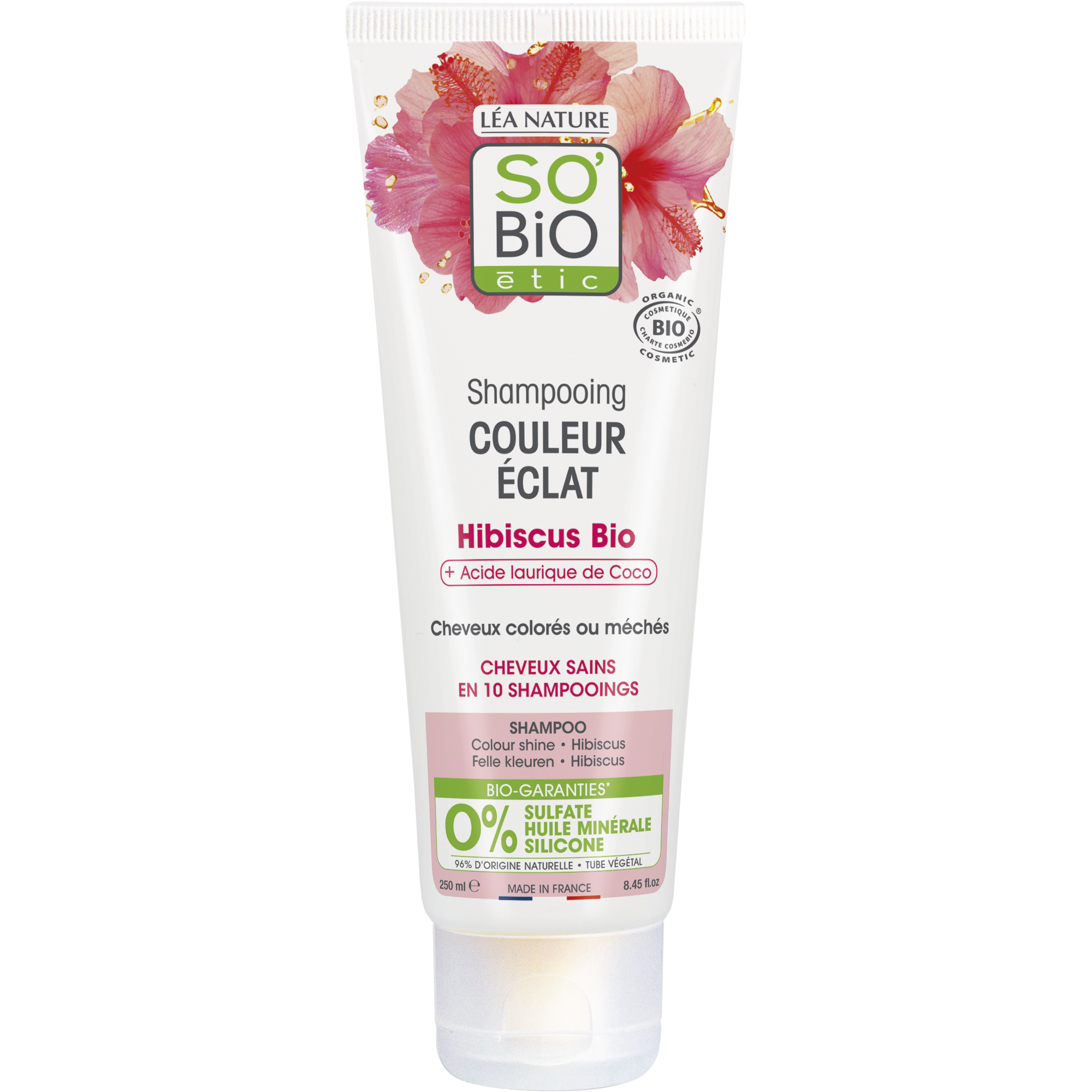 SO’BiO étic Šampon pro barvené a melírované vlasy s ibiškem BIO (250 ml) - udržuje zářivou barvu SO’BiO
