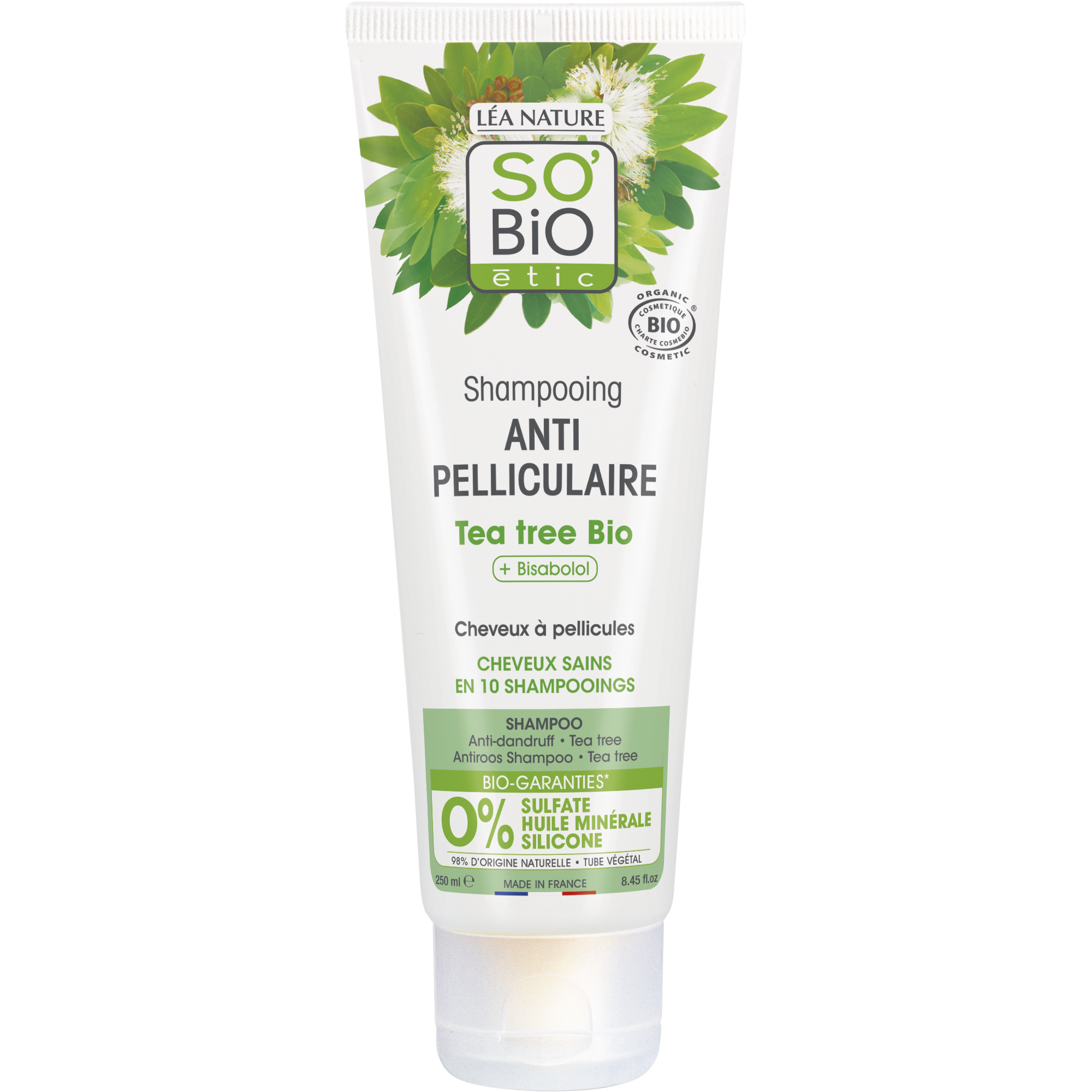 SO’BiO étic Šampon proti lupům s tea tree a bisabololem BIO (250 ml) - se šťávou z aloe vera SO’BiO