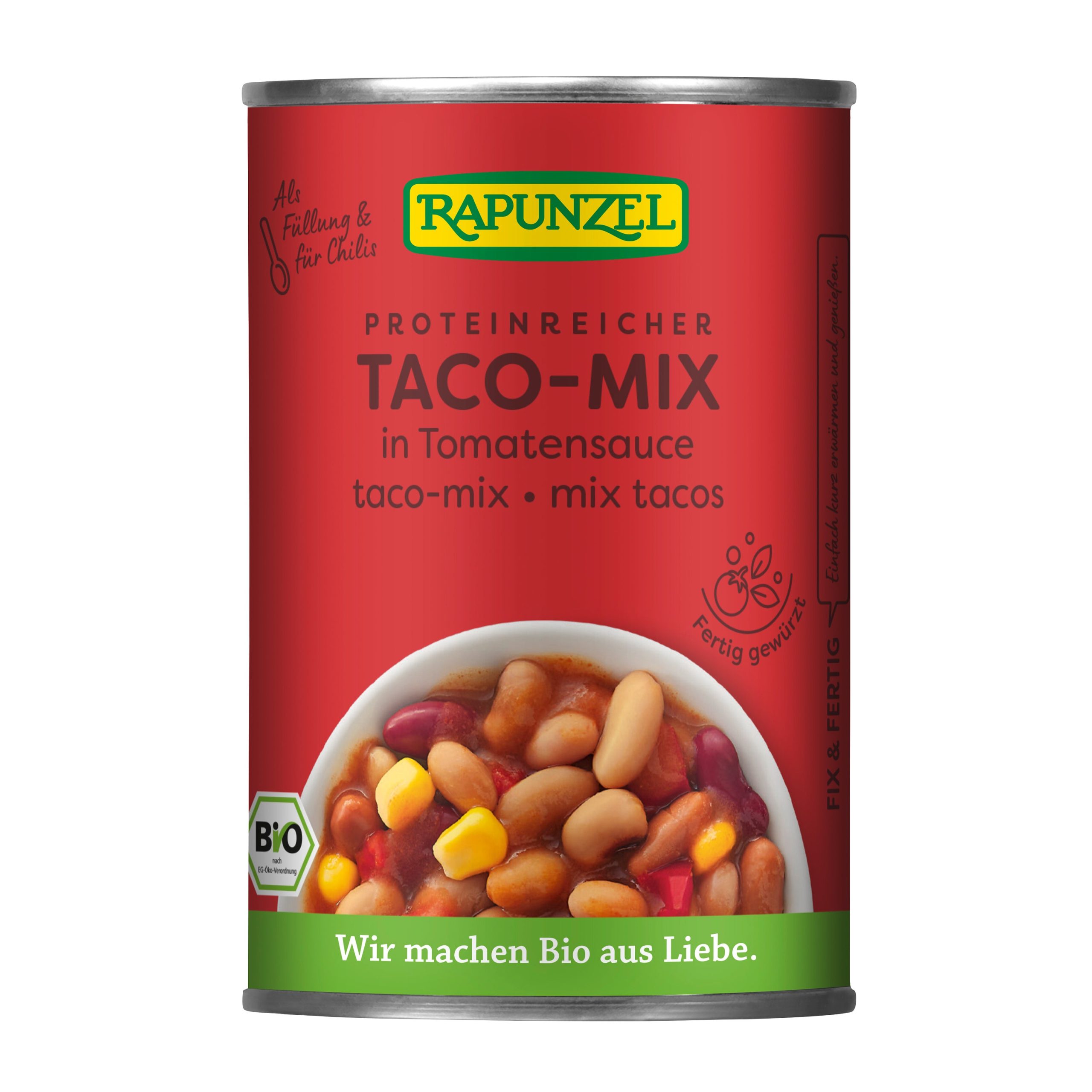 Směs fazolí sterilovaná Taco-Mix 400 g BIO   RAPUNZEL Rapunzel