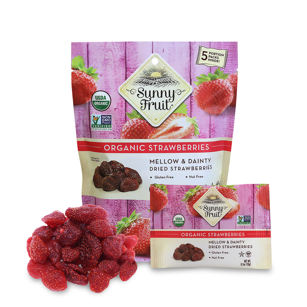 Sunny Fruit Jahody sušené na slunci BIO - 100 g (5 x 20 g) - expirace 27. 8. 2025 - bez přidaného cukru Sunny Fruit
