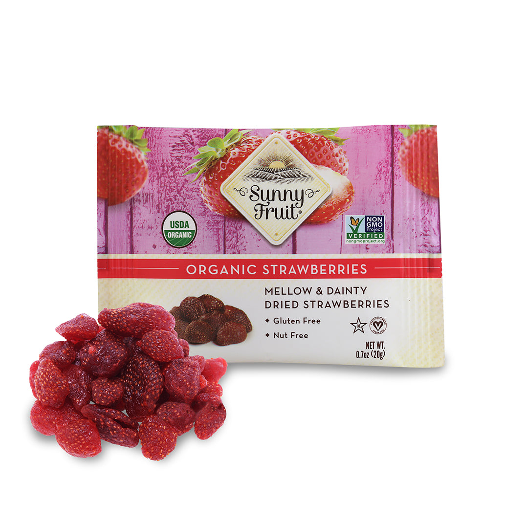 Sunny Fruit Jahody sušené na slunci BIO  - 20 g - expirace 27. 8. 2025 - bez přidaného cukru Sunny Fruit