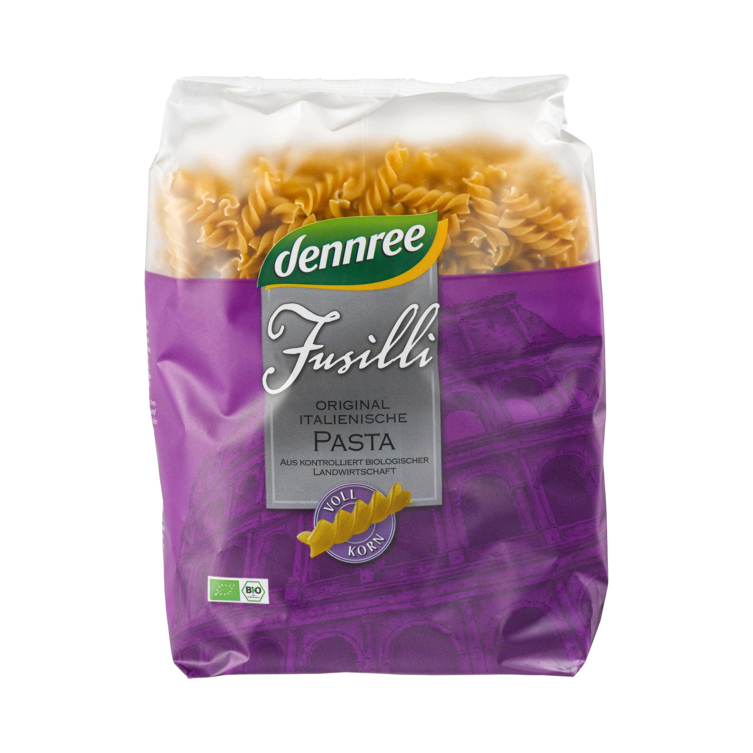 Těstoviny fusilli celozrnné 1000 g BIO   DENNREE Dennree