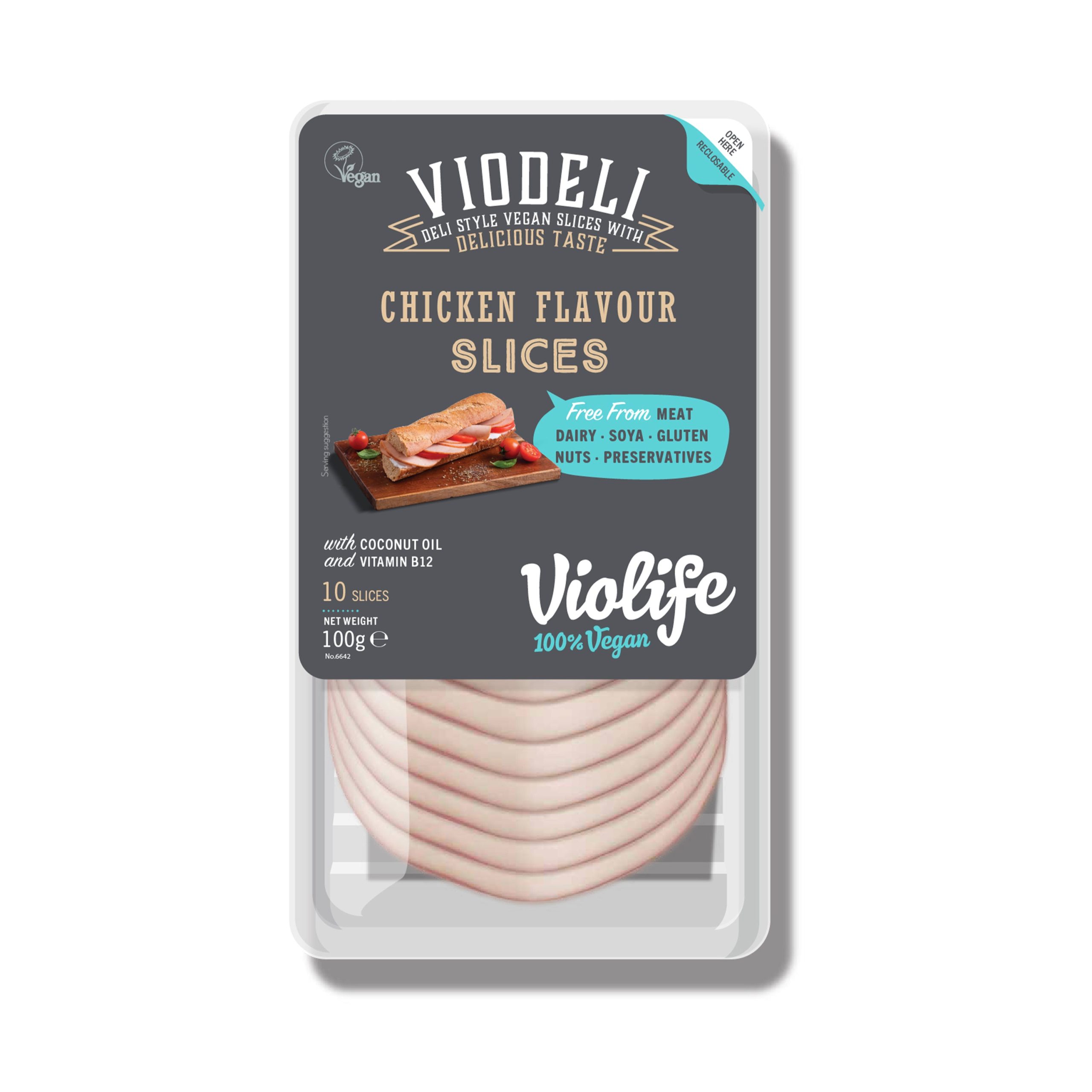 Viodeli plátky s kuřecí příchutí 100 g   VIOLIFE Violife