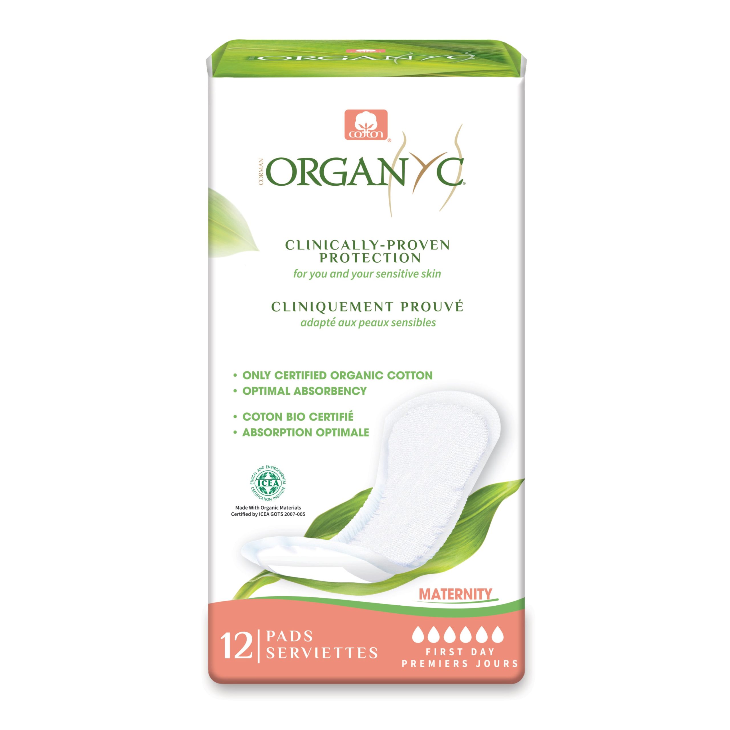 Vložky mateřské po porodu 12 ks   ORGANYC Organyc