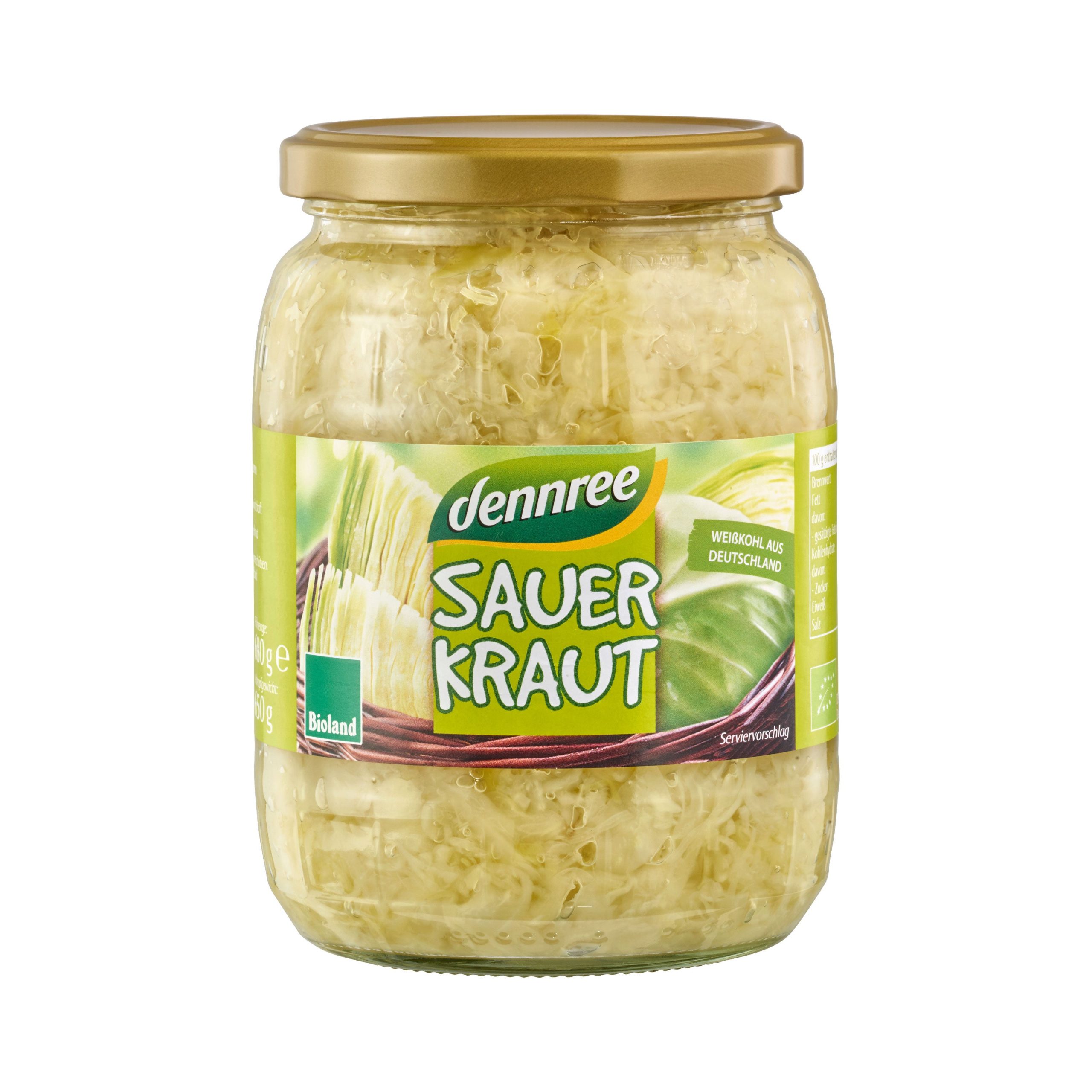 Zelí kysané 680 g BIO   DENNREE Dennree