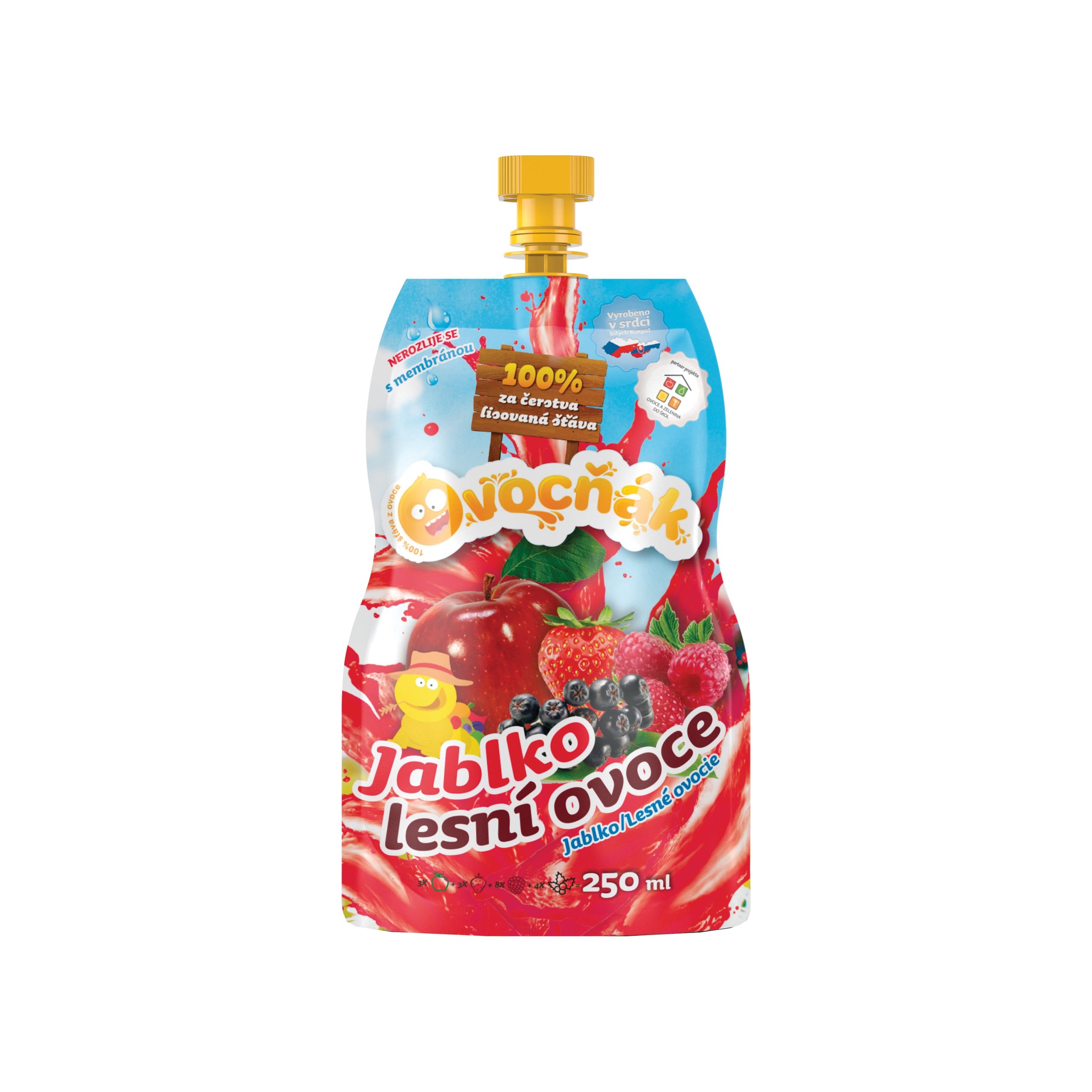 Mošt ovocný jablko-lesní ovoce 250 ml   OVOCŇÁK Ovocňák