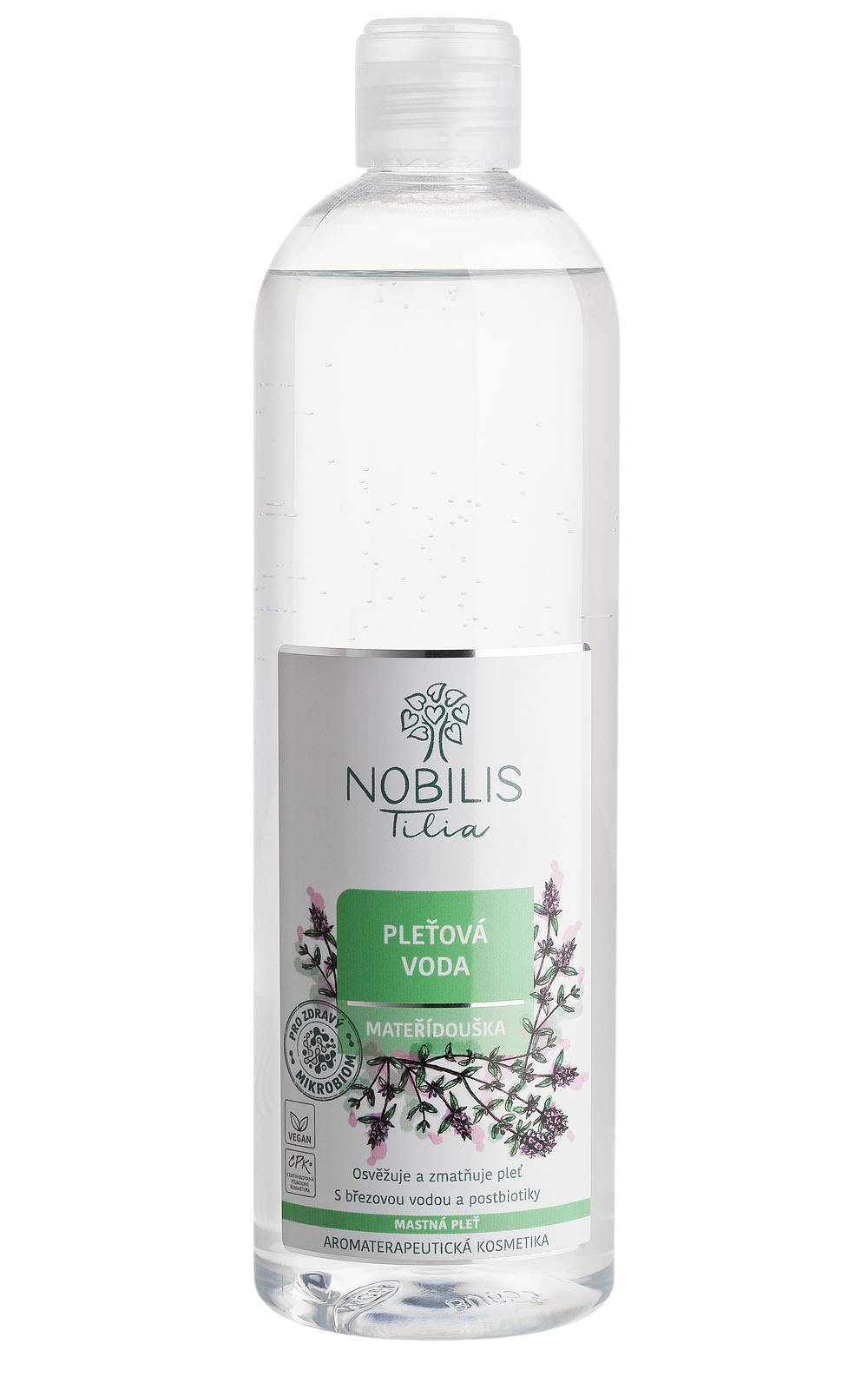 Nobilis Tilia Pleťová voda Mateřídouška - 500 ml - vhodná pro mastnou a smíšenou pleť Nobilis Tilia