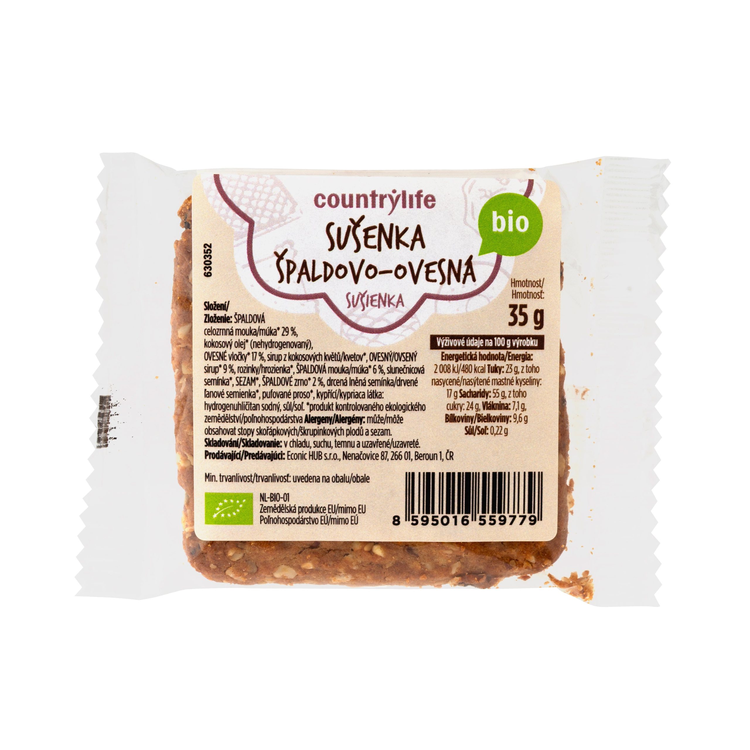Sušenka špaldovo-ovesná 35 g BIO   COUNTRY LIFE Country Life