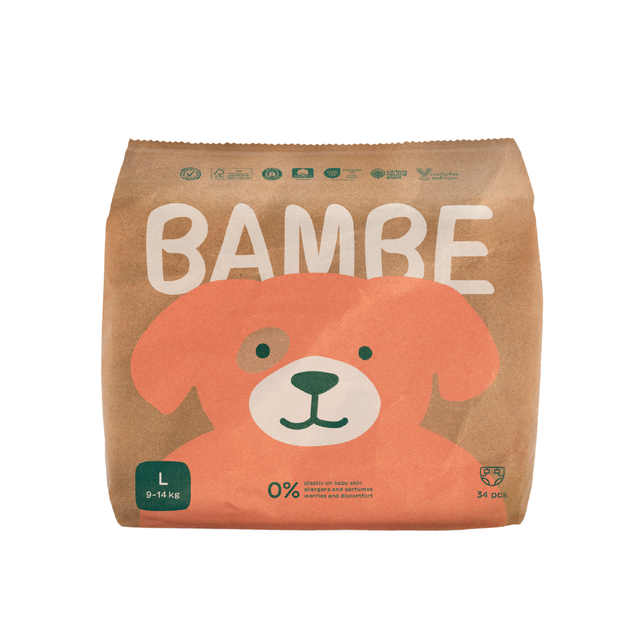 Bambe Ekoplenky - vel. L (9 - 14 kg) (34 ks) - vyrobeno v česku Bambe
