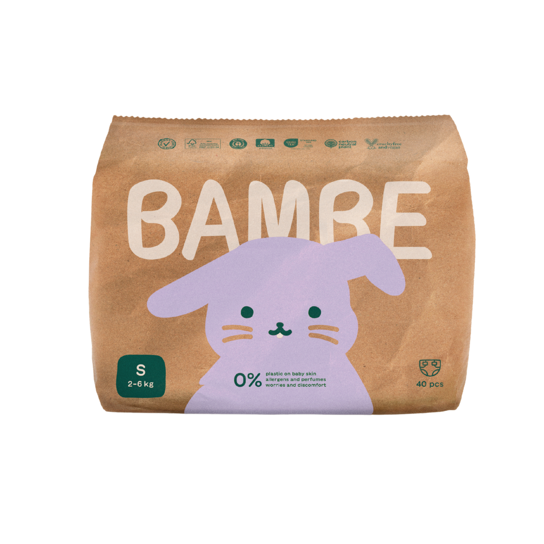 Bambe Ekoplenky - vel. S (2 - 6 kg) (40 ks) - vyrobeno v česku Bambe