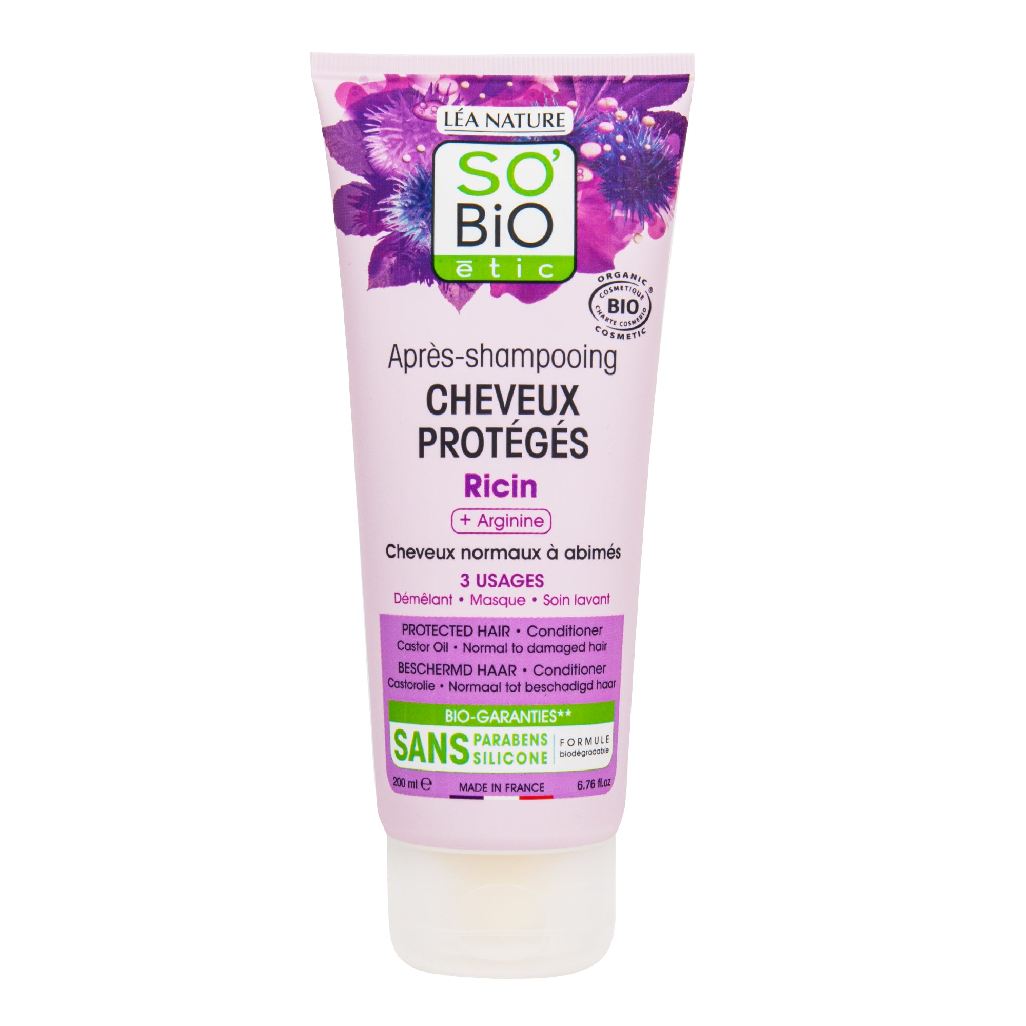 Kondicionér ochranný s ricinem a argininem 200 ml BIO  SO’BiO étic SO’BiO étic