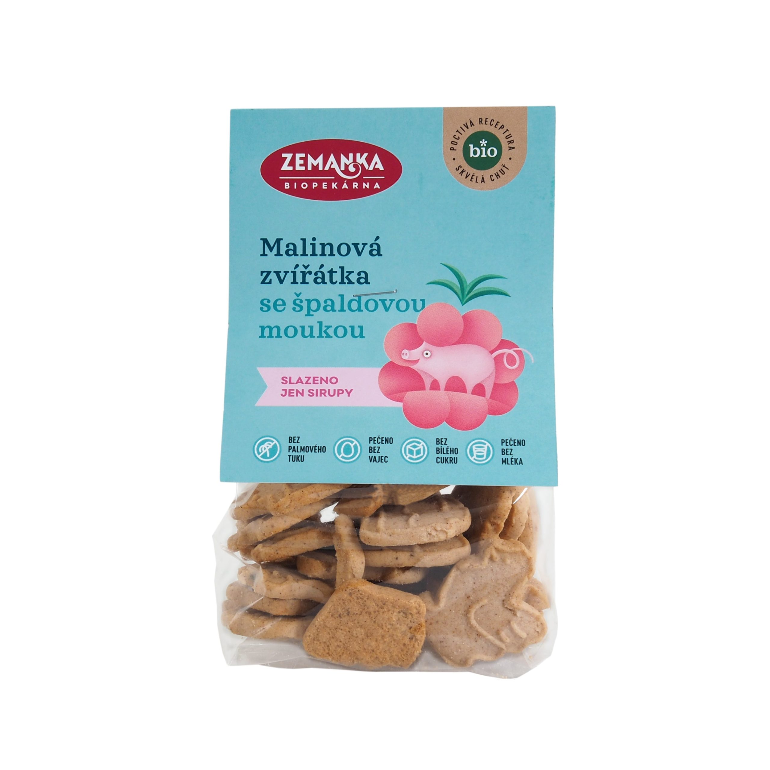 Zemanka Zvířátka špaldová malinová BIO (100 g) Biopekárna Zemanka