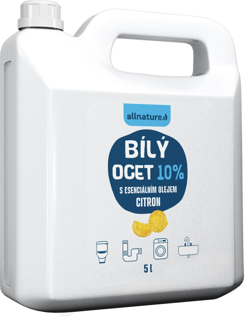 Allnature Bílý ocet sprej 10% s vůní citrónu - 5 l - univerzální přírodní čistič Allnature
