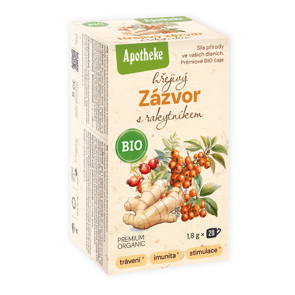 Apotheke Čaj Hřejivý zázvor s rakytníkem BIO - nálev. sáčky (20 x 1