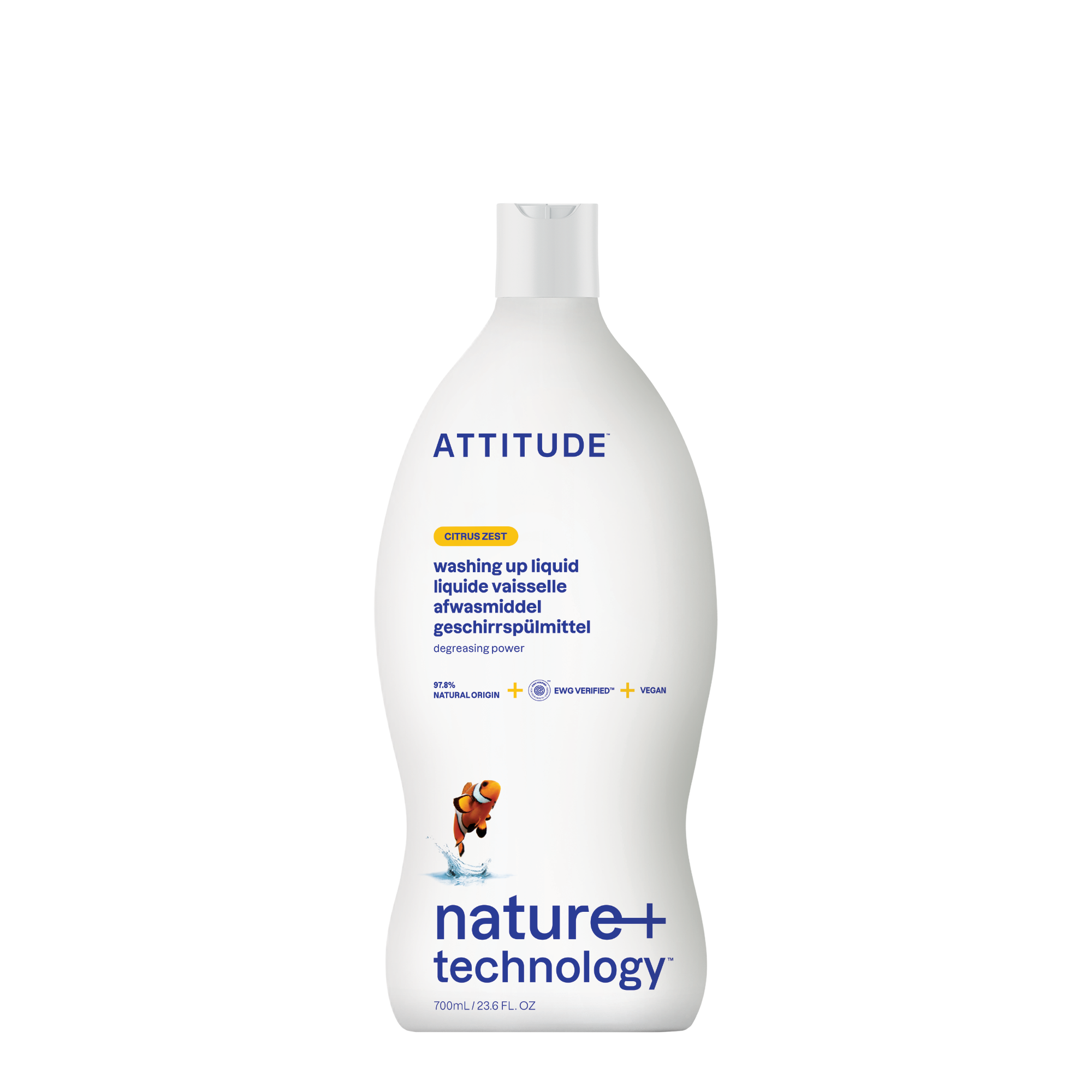 Attitude Prostředek na mytí nádobí s vůní citronové kůry (700 ml) - šetrné složení