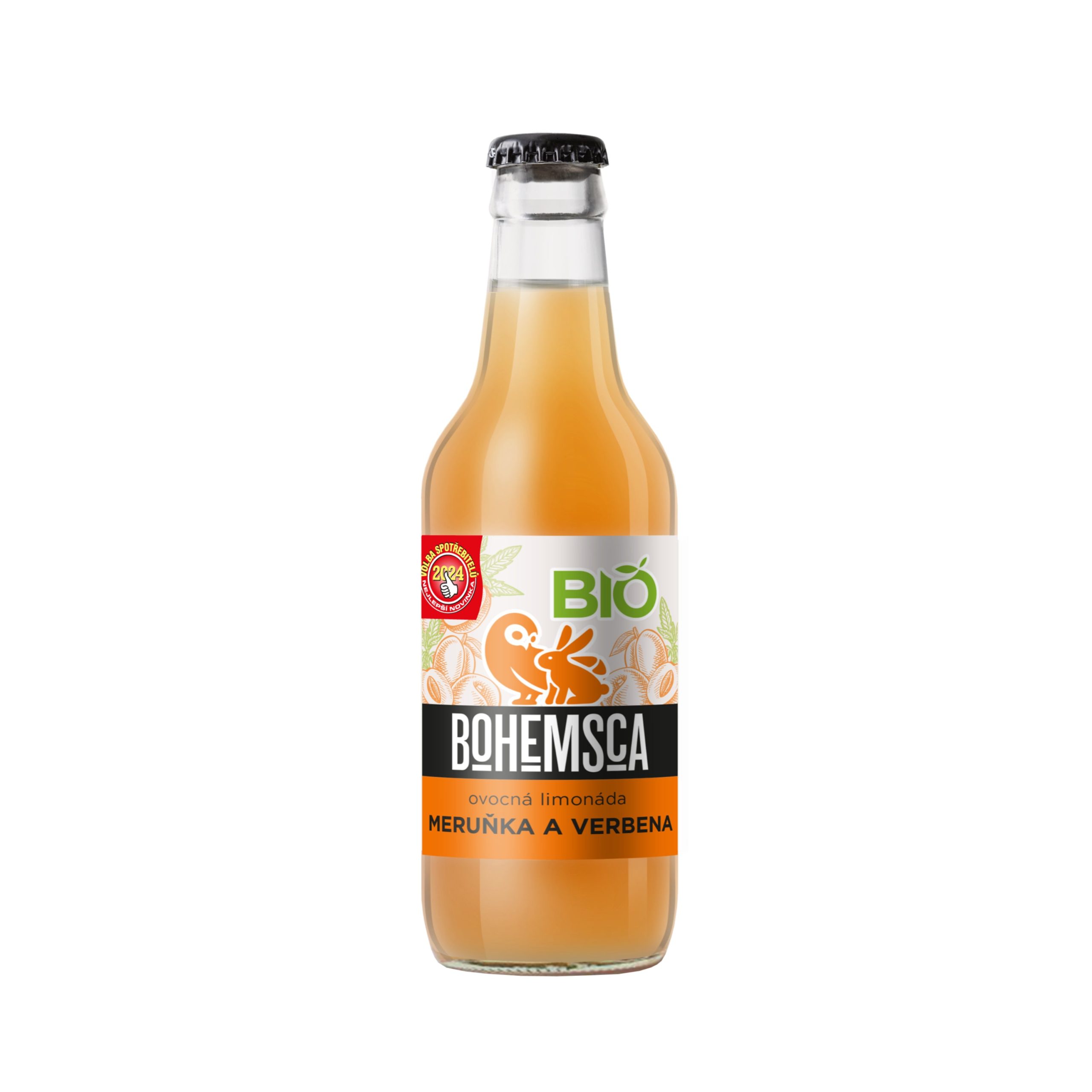 Bohemsca Limonáda Meruňka a verbena BIO (200 ml) - jemně perlivá meruňka s verbenou Bohemsca