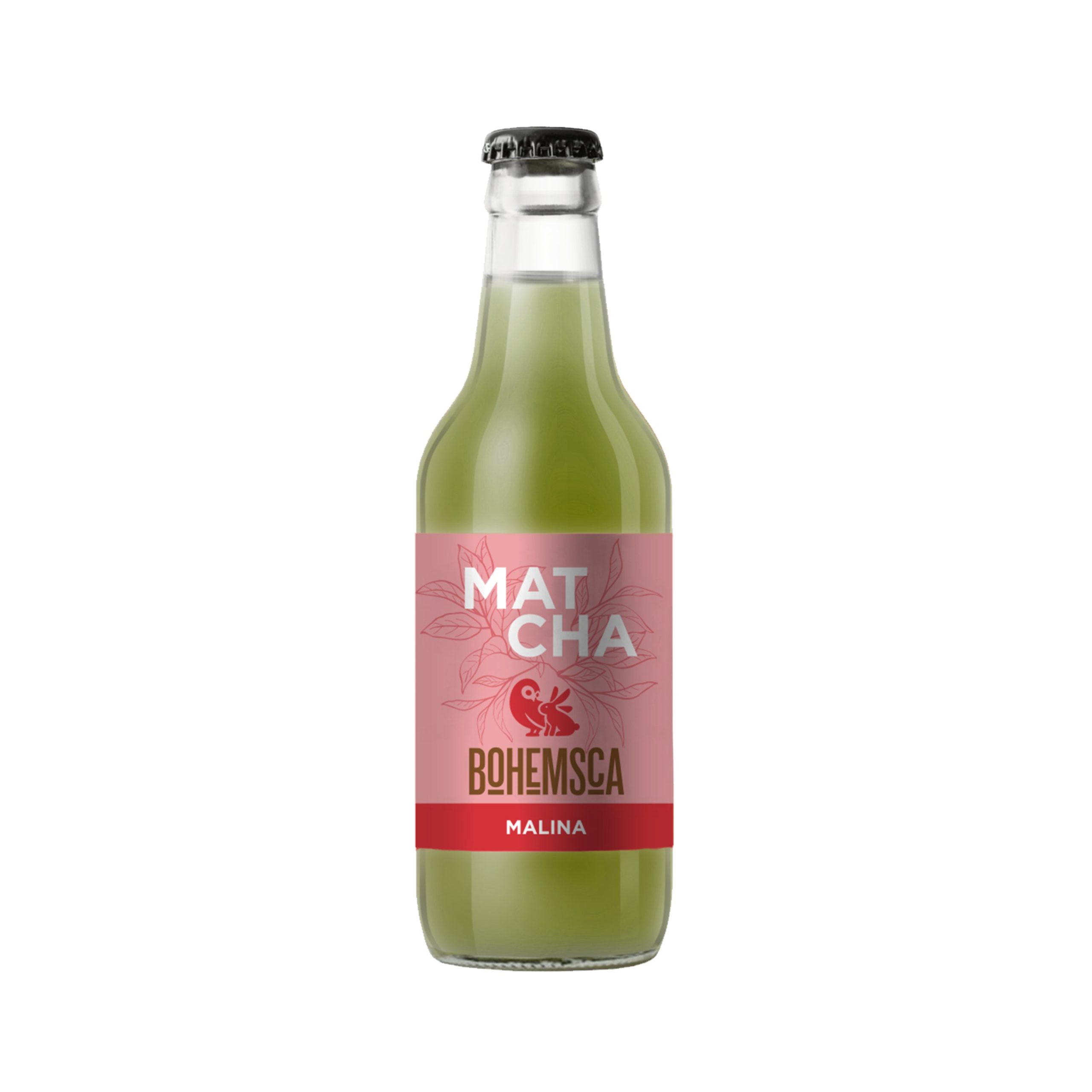 Bohemsca Matcha nápoj Malina (330 ml) - svěží malinový nakopávač Bohemsca