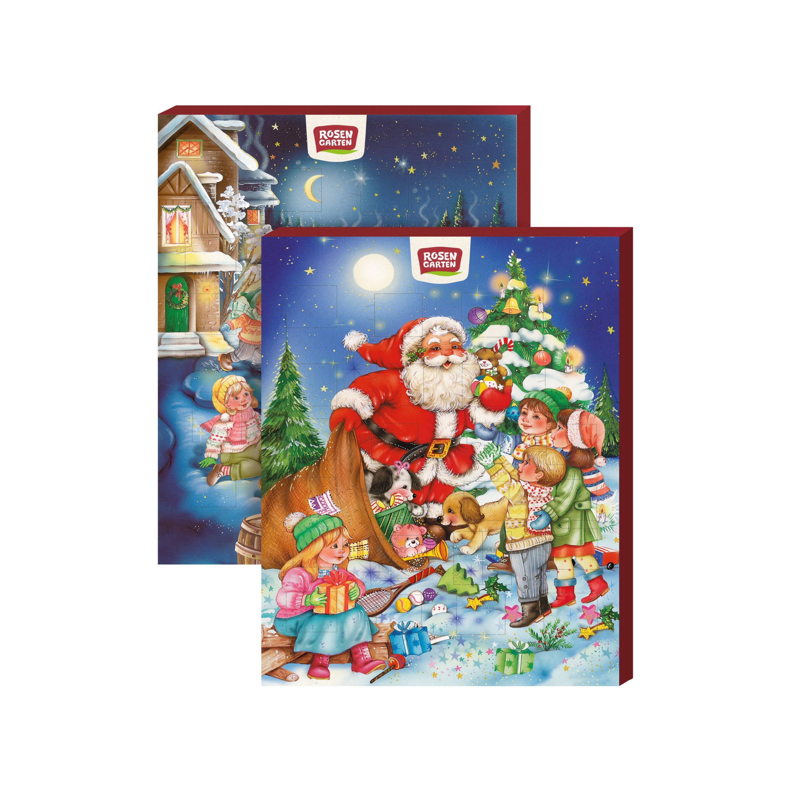 Kalendář adventní z mléčné čokolády 75 g BIO   ROSENGARTEN Rosengarten