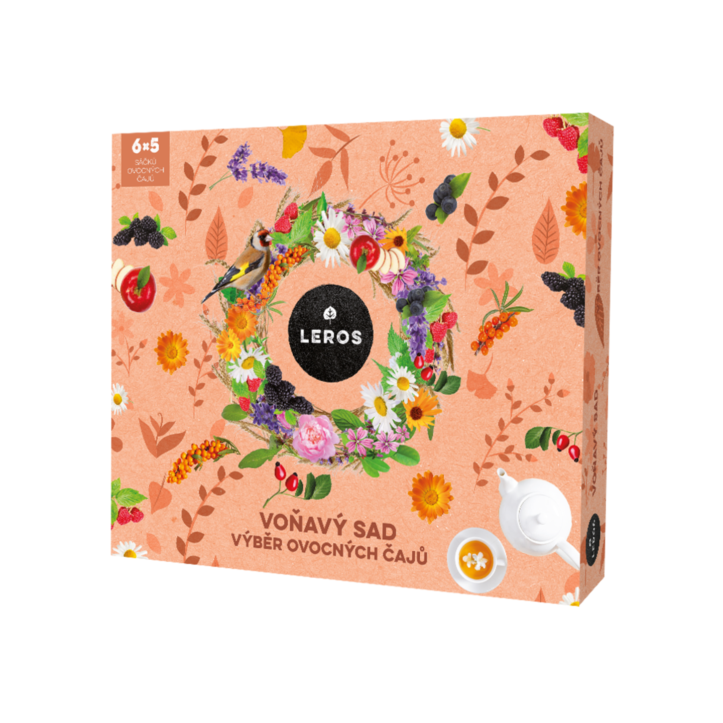 LEROS Dárková sada ovocných čajů Voňavý sad - nálev. sáčky (6 x 5 ks) - včetně 2 druhů čajů vhodných i pro miminka LEROS