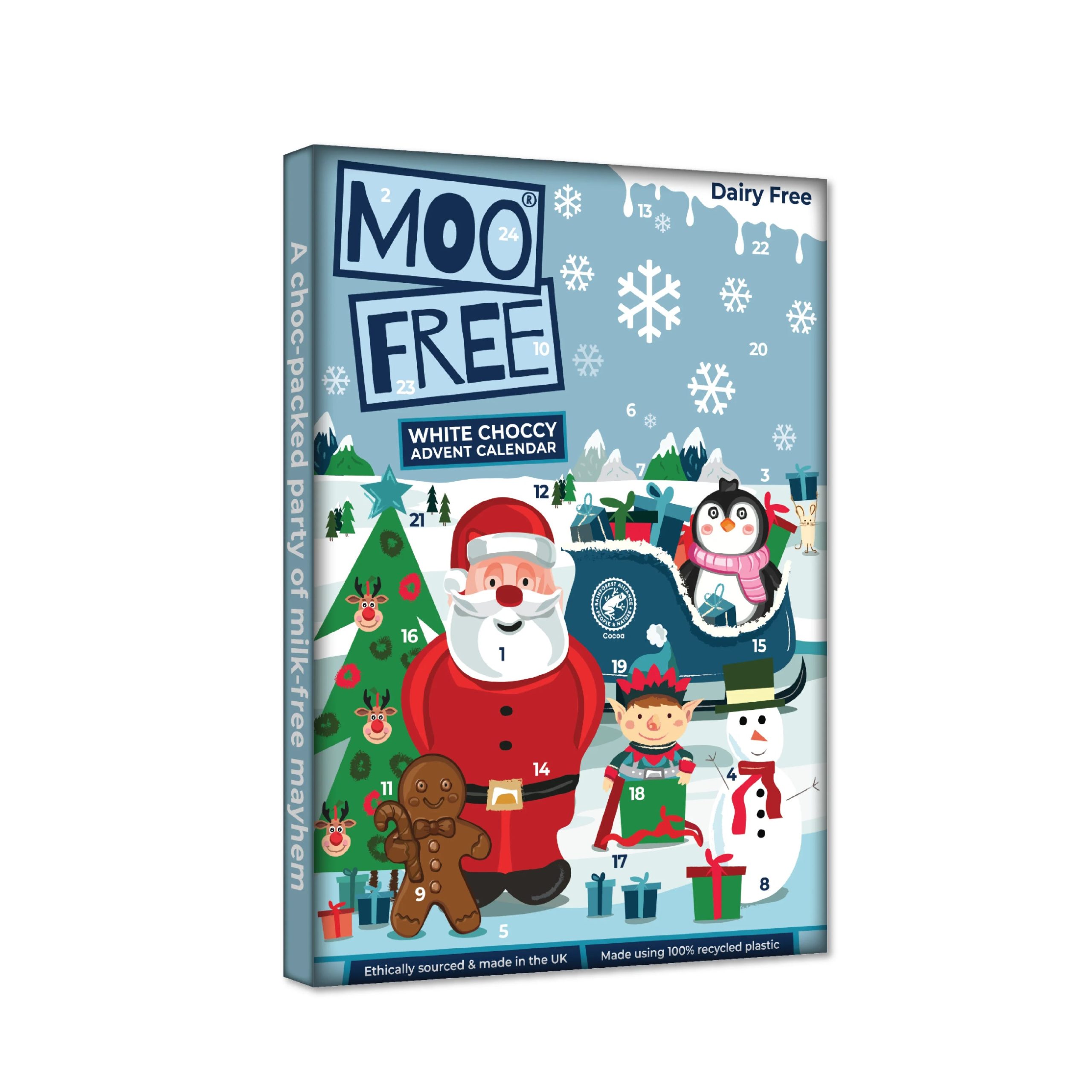 Moo free Kalendář adventní kakaový bílý (70 g) Moo Free
