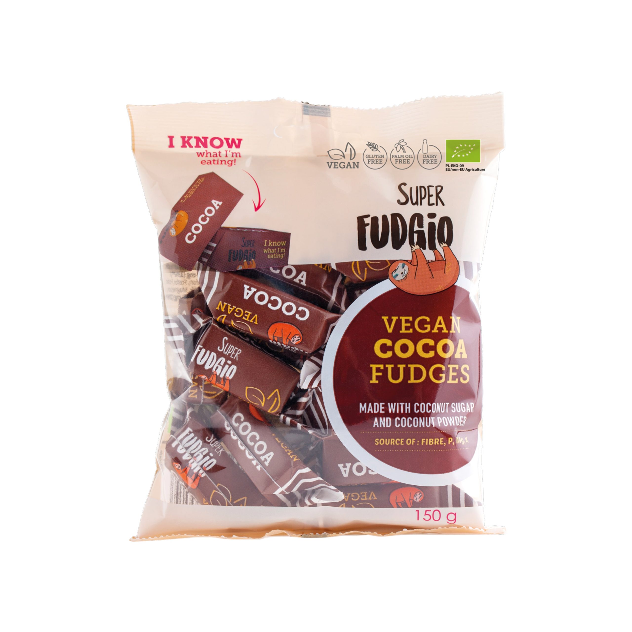 Superfudgio Karamely kakao vegan BIO (150 g) - veganské bio křupavé karamelky Superfudgio