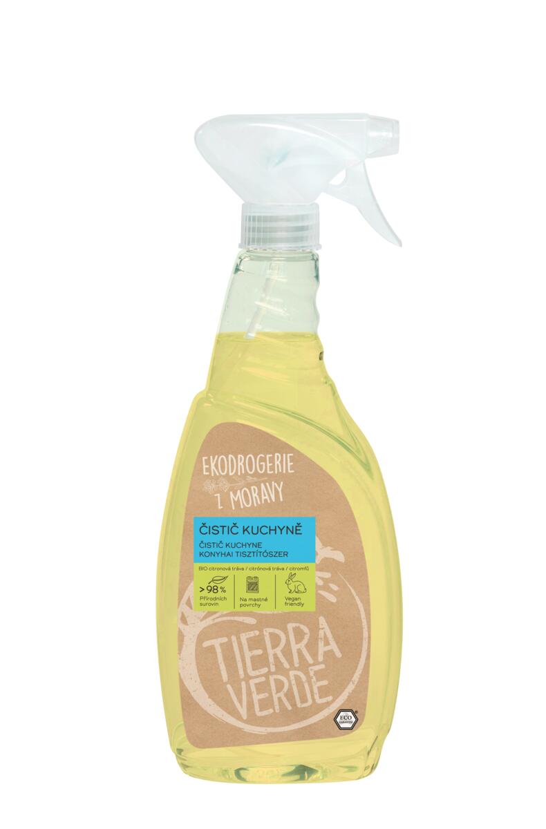 Tierra Verde Čistič kuchyně s BIO citronovou trávou - 750 ml (sprej) - odstraní mastnotu i nečistoty Tierra Verde