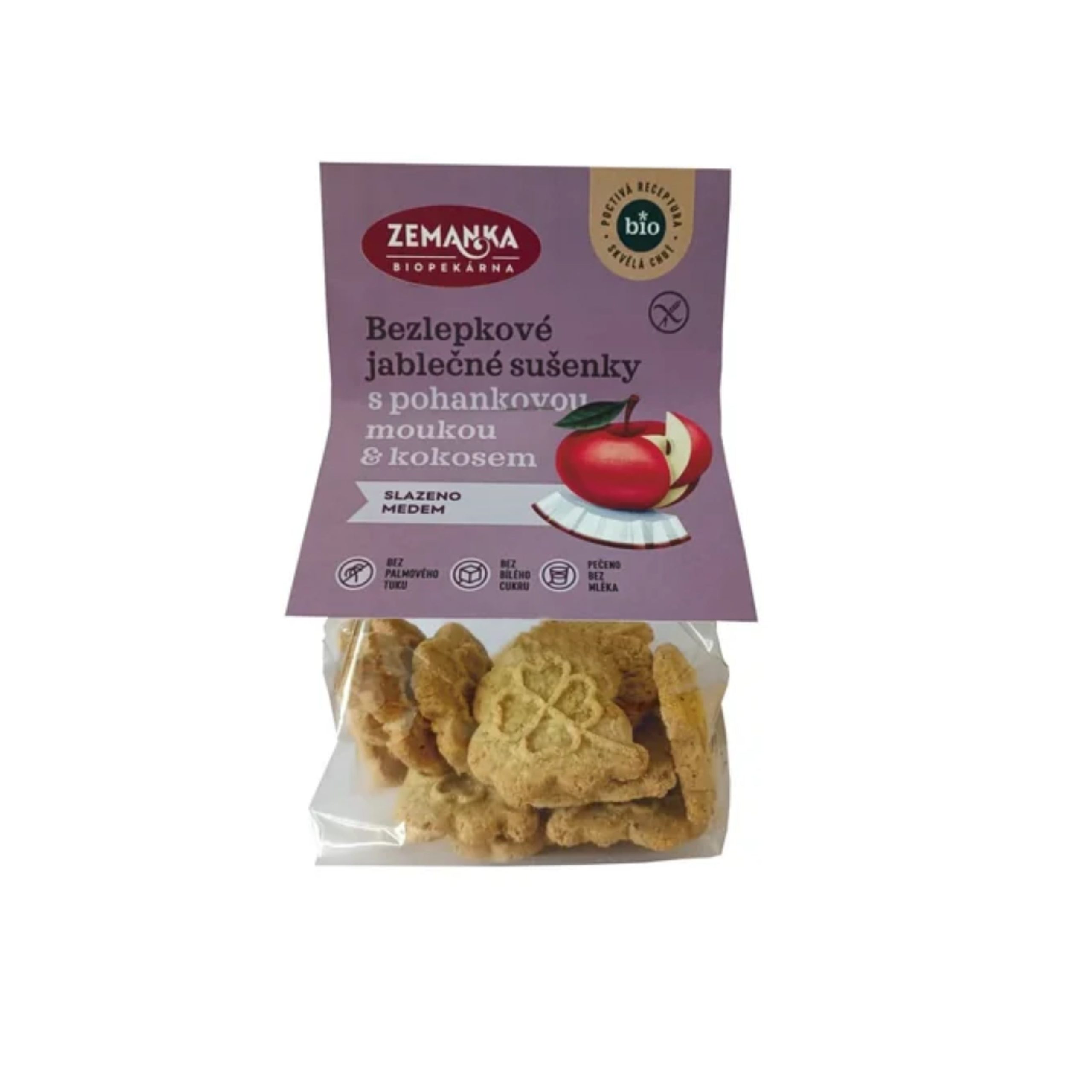 Zemanka Sušenky pohankovo-jablečné s kokosem bezlepkové BIO (100 g) - bezlepkové mlsání slazené medem Biopekárna Zemanka